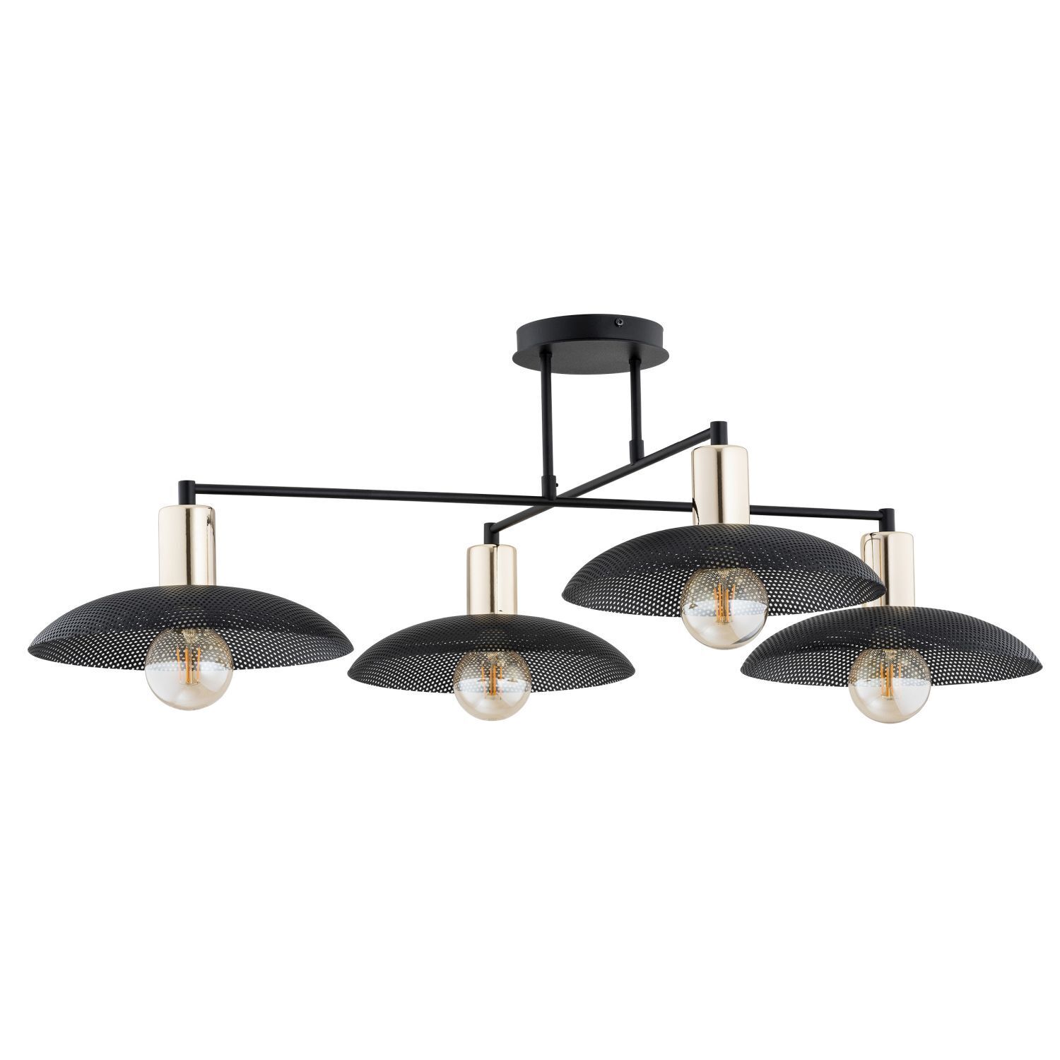 Plafonnier grand 100 cm de long en noir or 4x E27 métal Deckenleuchte, Leuchte, Deckenventilator, Gerät, Elektrisches Gerät