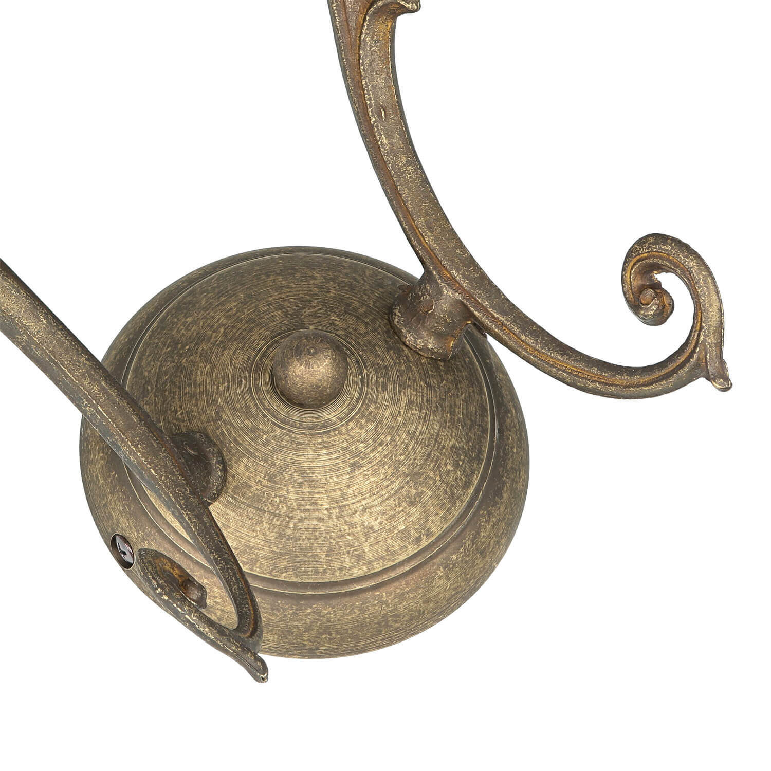 Applique murale Blanc Abat-jour en verre Laiton véritable Ricciolo Bronze