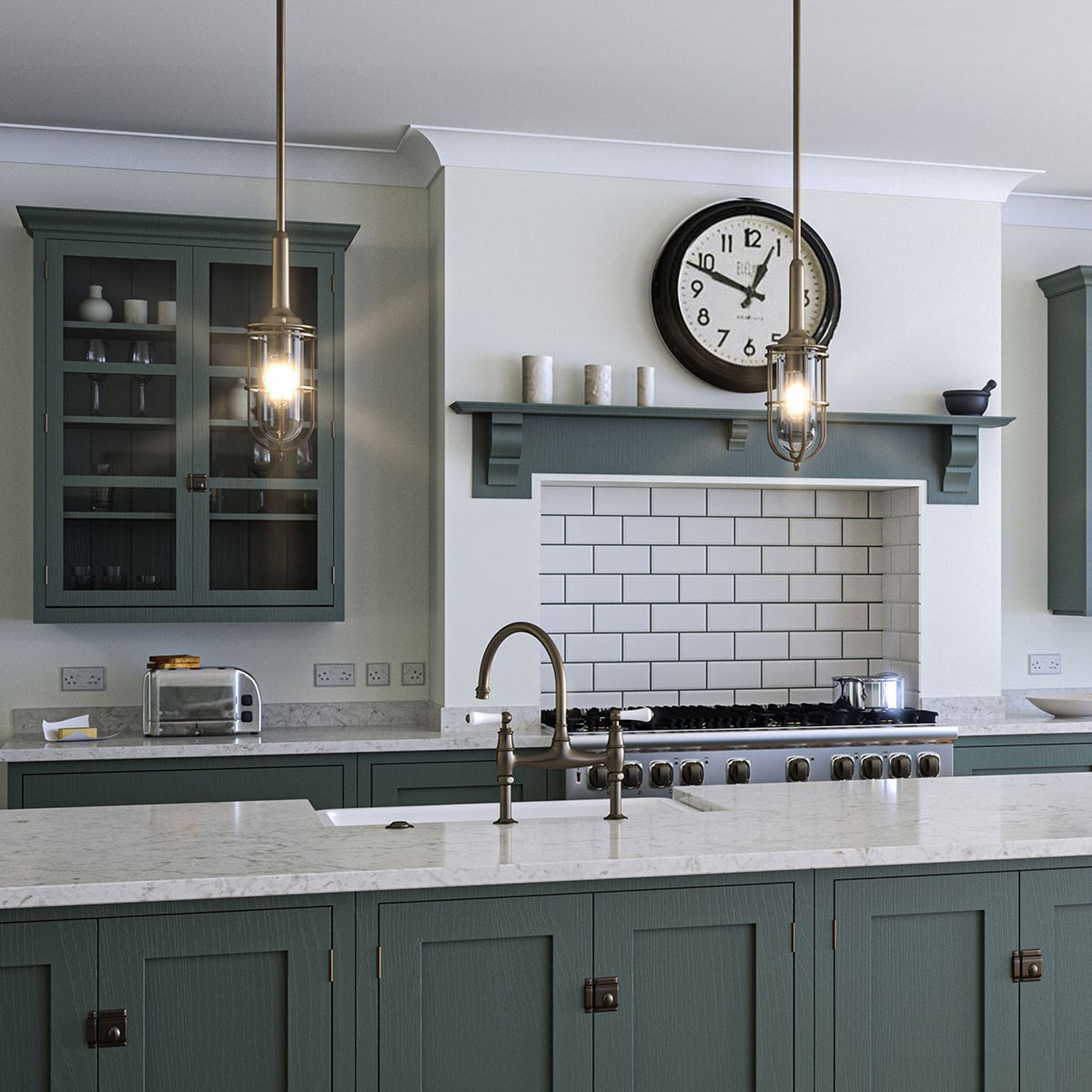 Drinnen, Küche, Innenarchitektur, Waschbeckenhahn, Mikrowelle