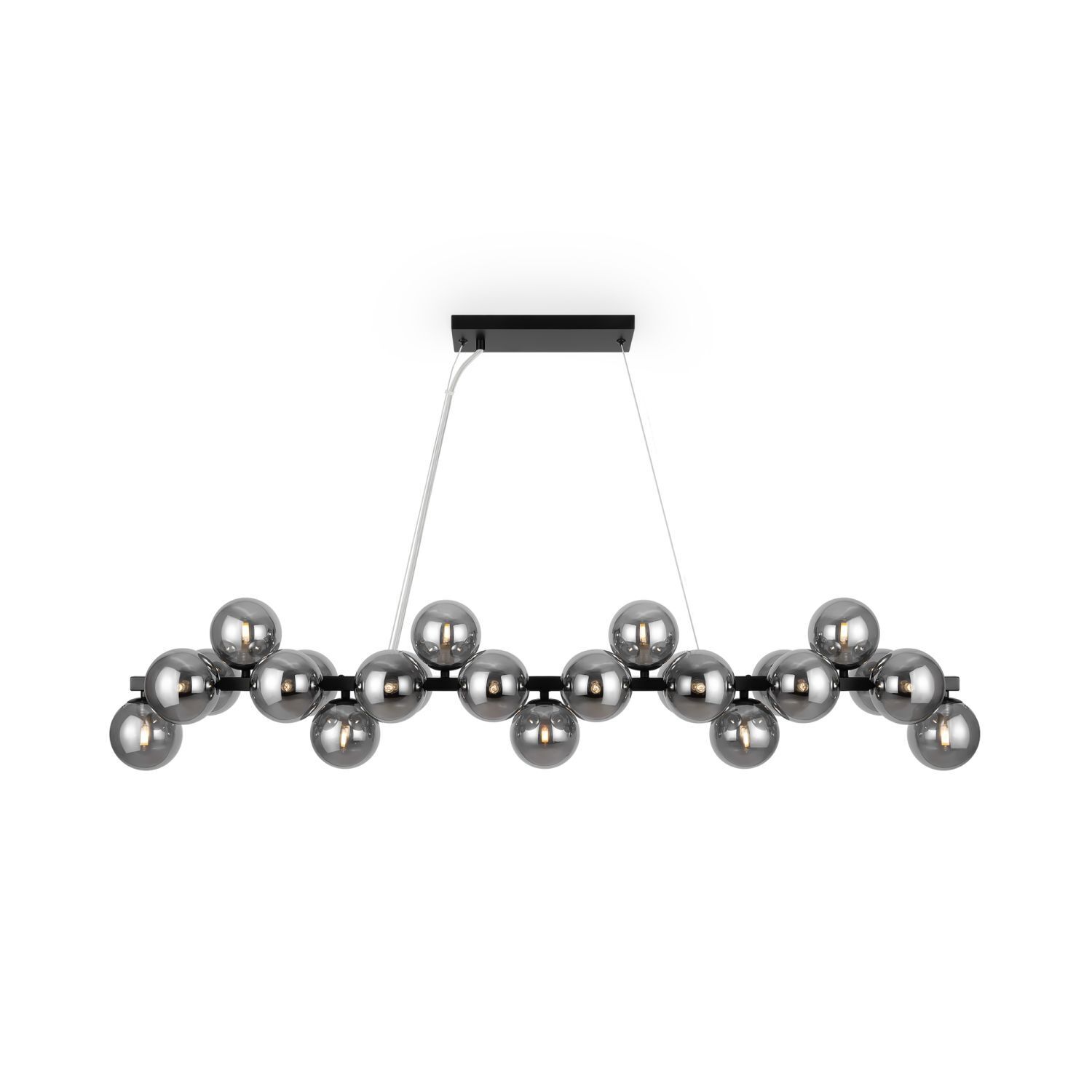 Suspension verre fumé métal G9 H : max. 133,9 cm