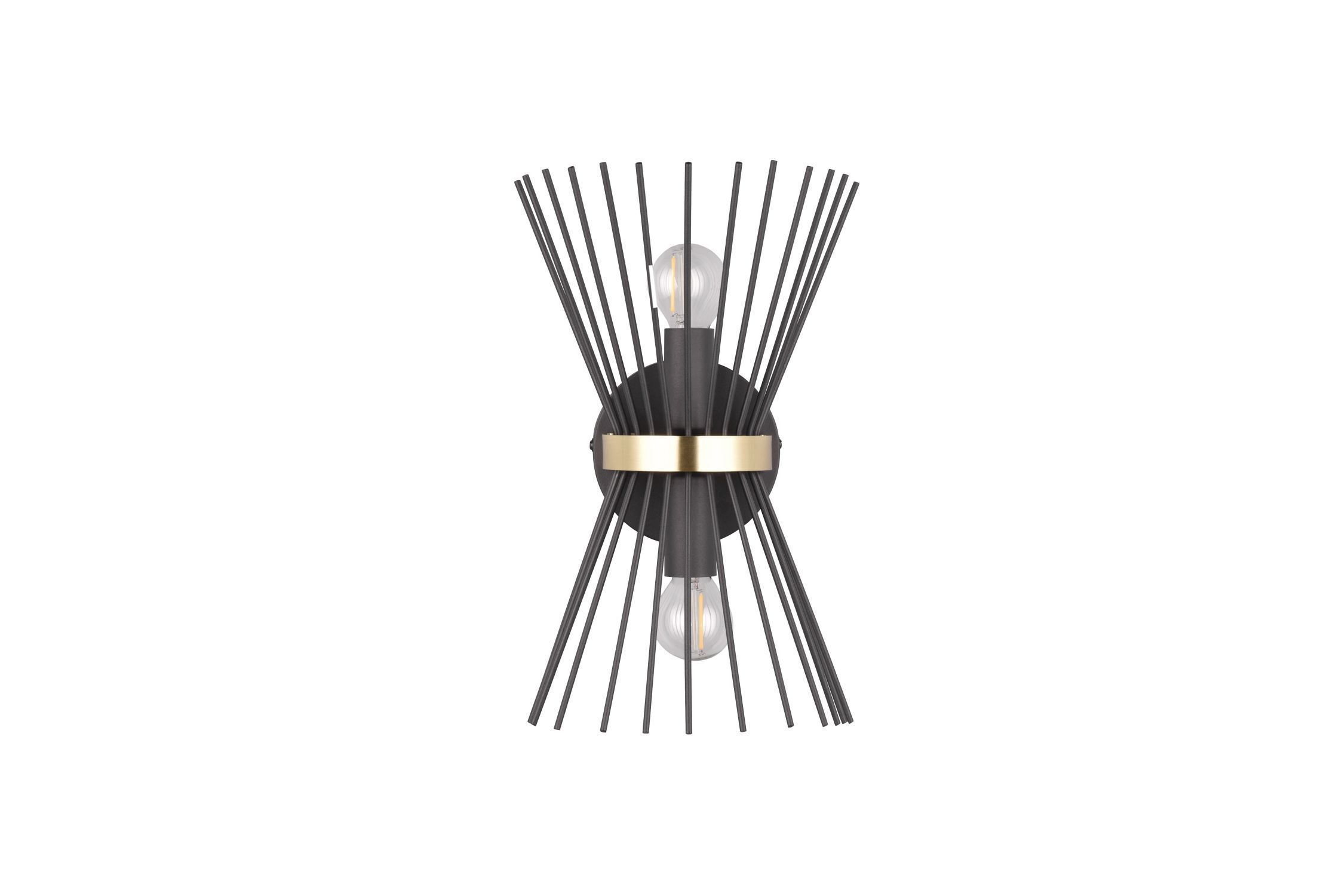 Applique décorative Noir Or E27 H:31 cm 2-flmg Besteck, Kronleuchter, Lampe, Gabel
