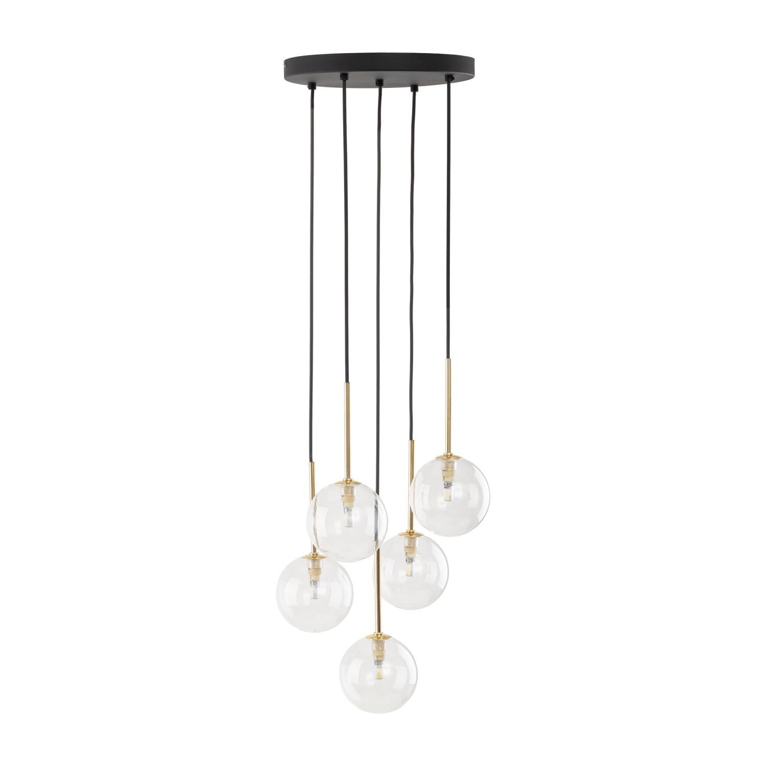Lampe à suspendre verre métal Ø 35 cm 5 flammes G9 réglables