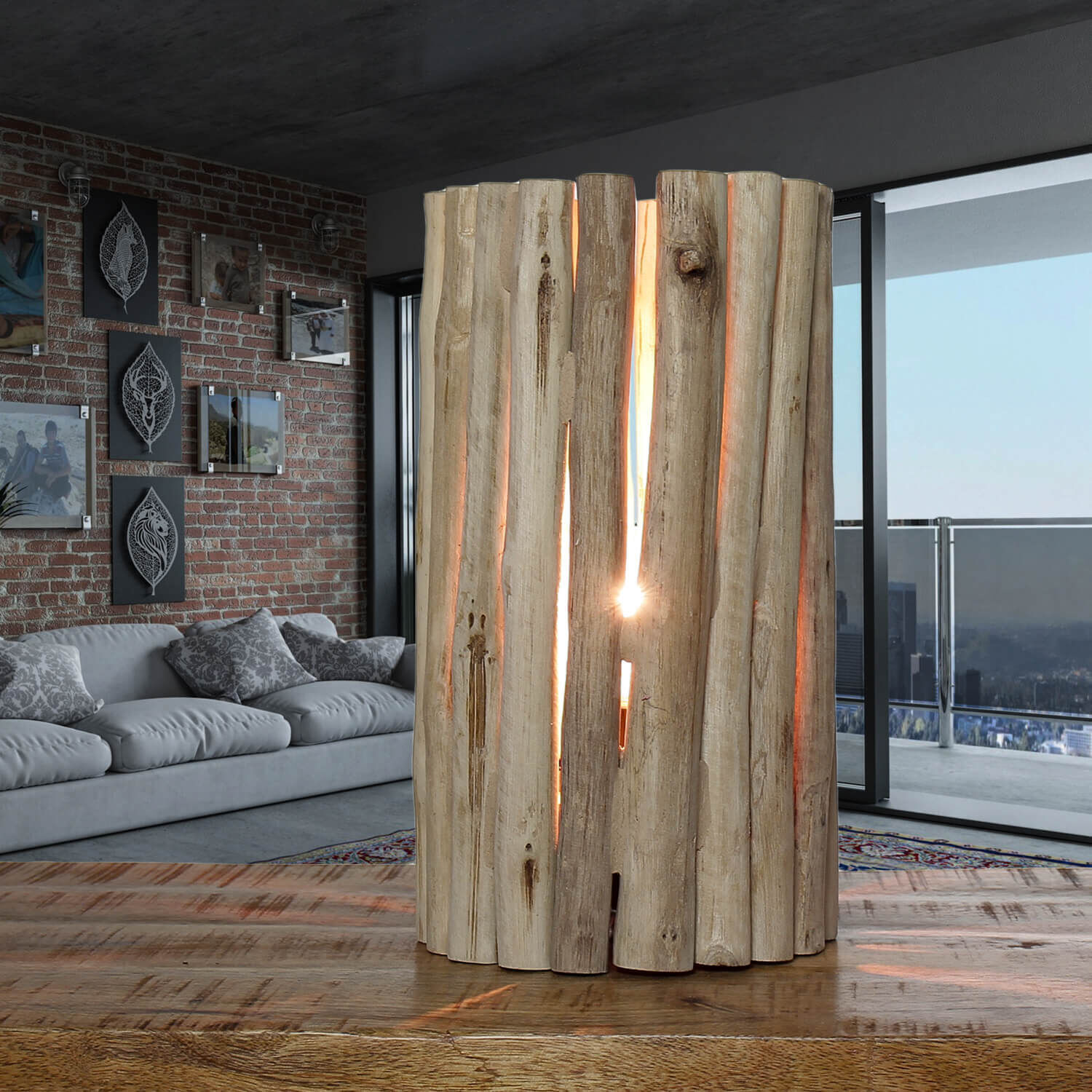 Lampe de table design en bois flotté, pièce unique, travail manuel E27 Drinnen, Innenarchitektur, Lampe, Holz, Person