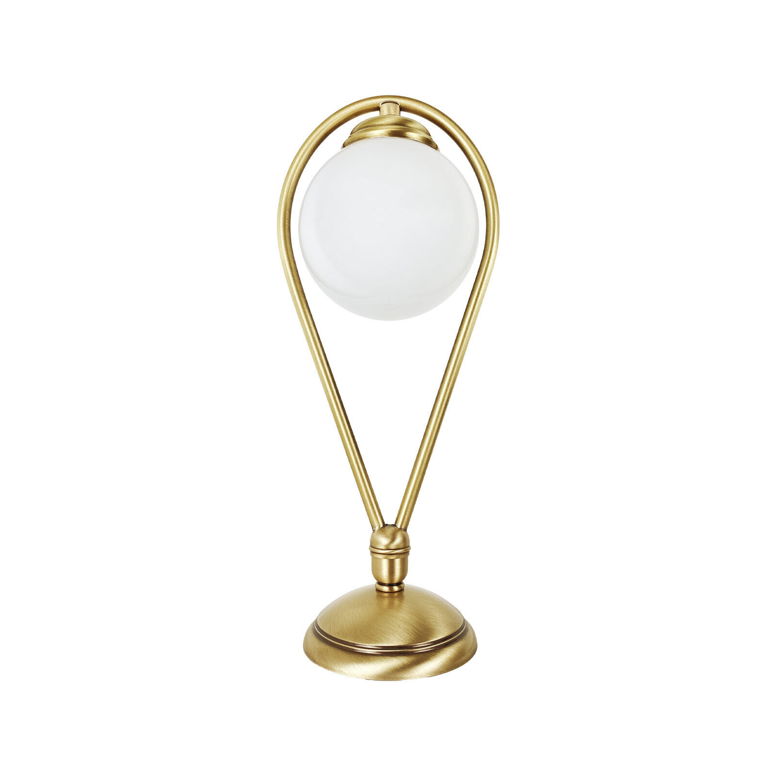 Lampe de table laiton verre 38 cm en bronze clair blanc E14