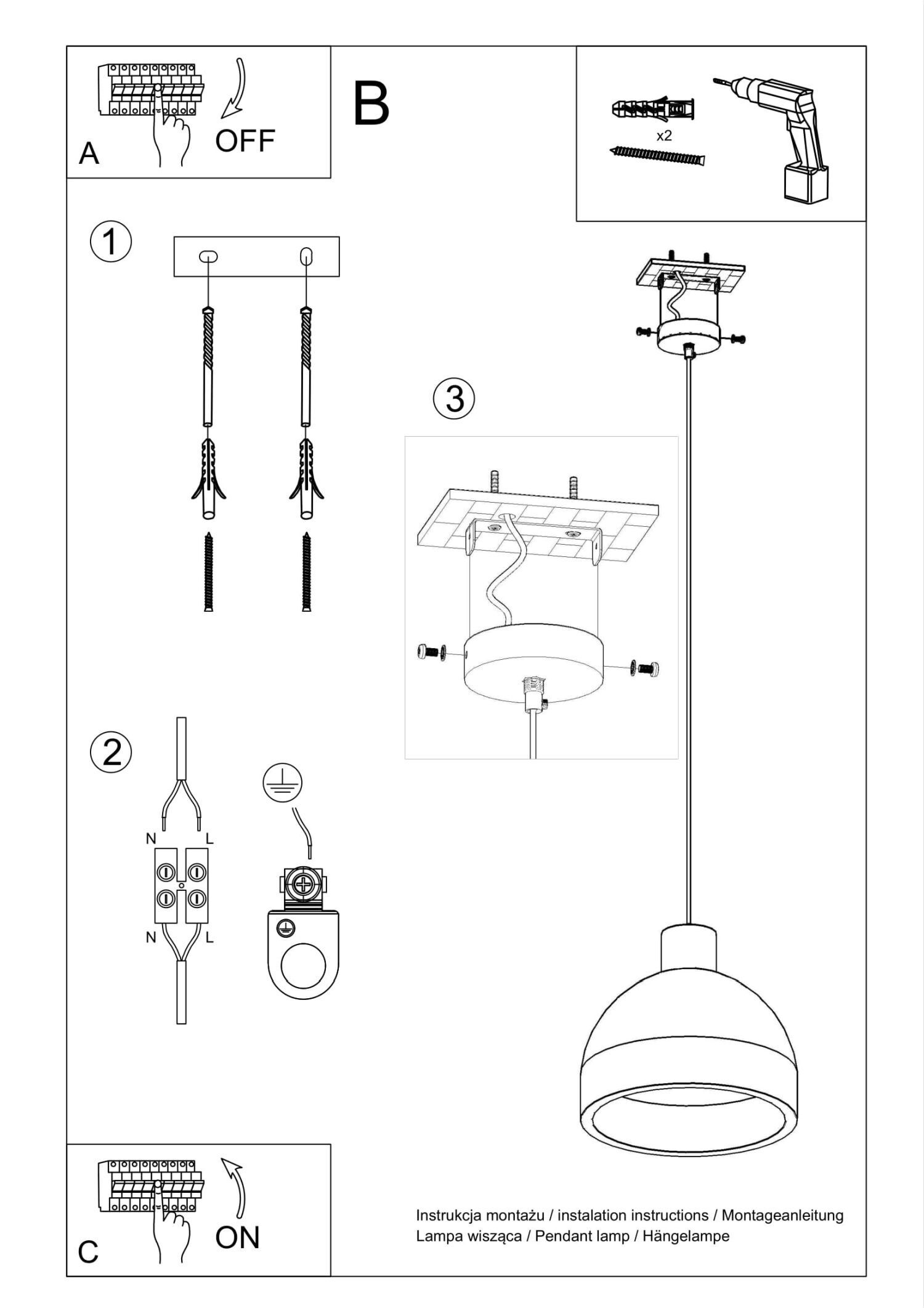 Lampe à suspendre Béton Ø 28 cm Moderne Gris E27 réglable