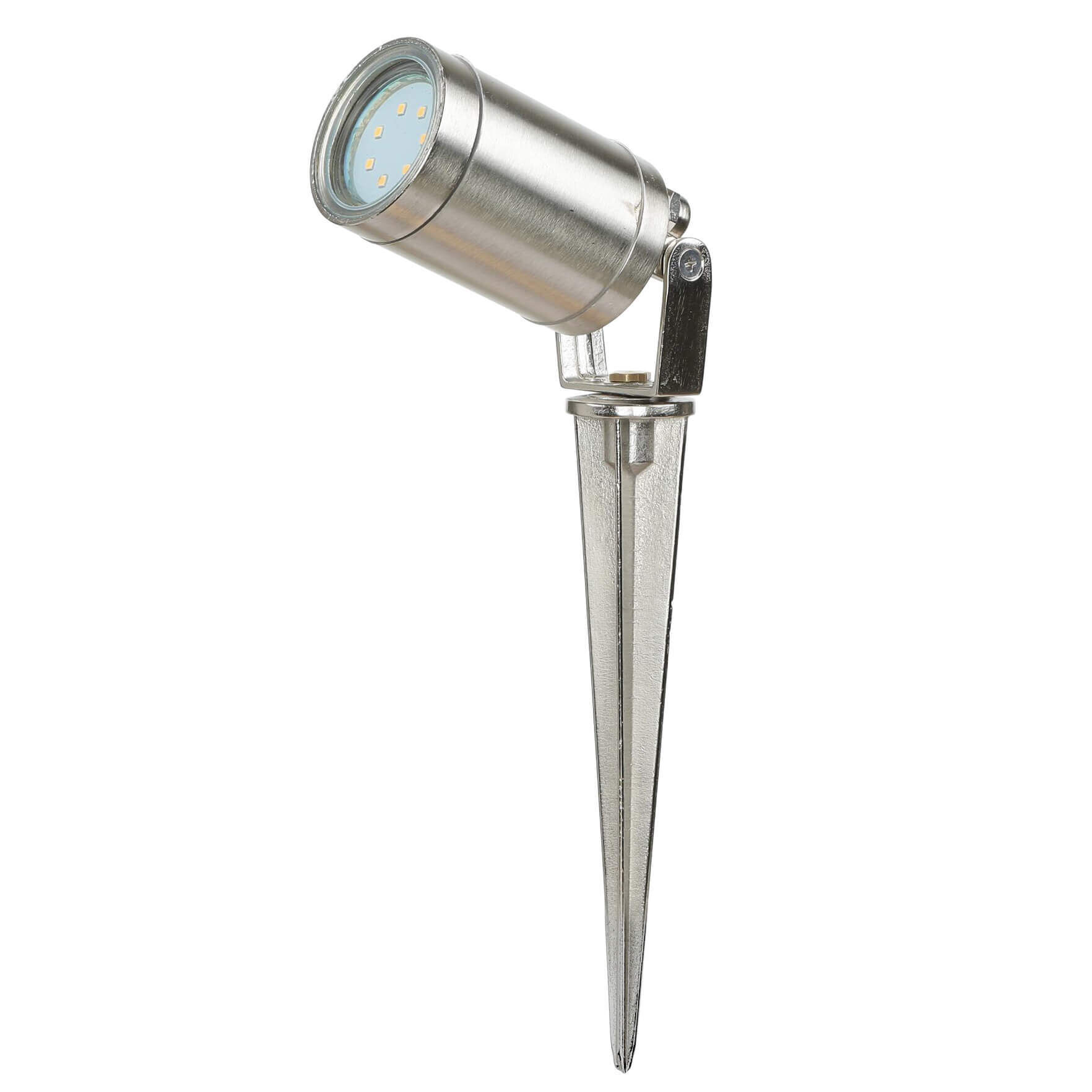 Lampe d'extérieur piquet de terre laiton véritable GU10 IP64 en nickel