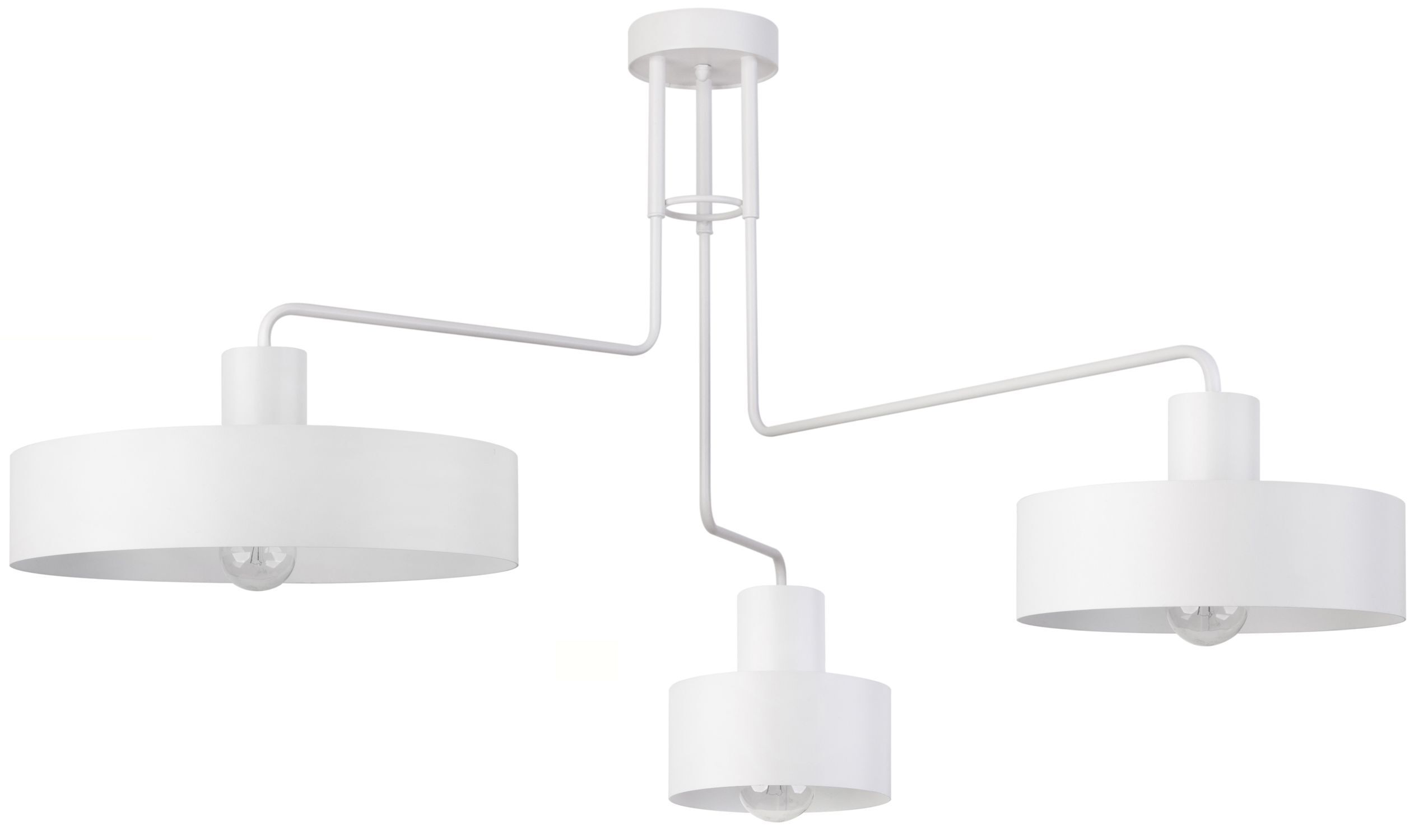 Plafonnier blanc métal E27 L:93 cm 3 flammes