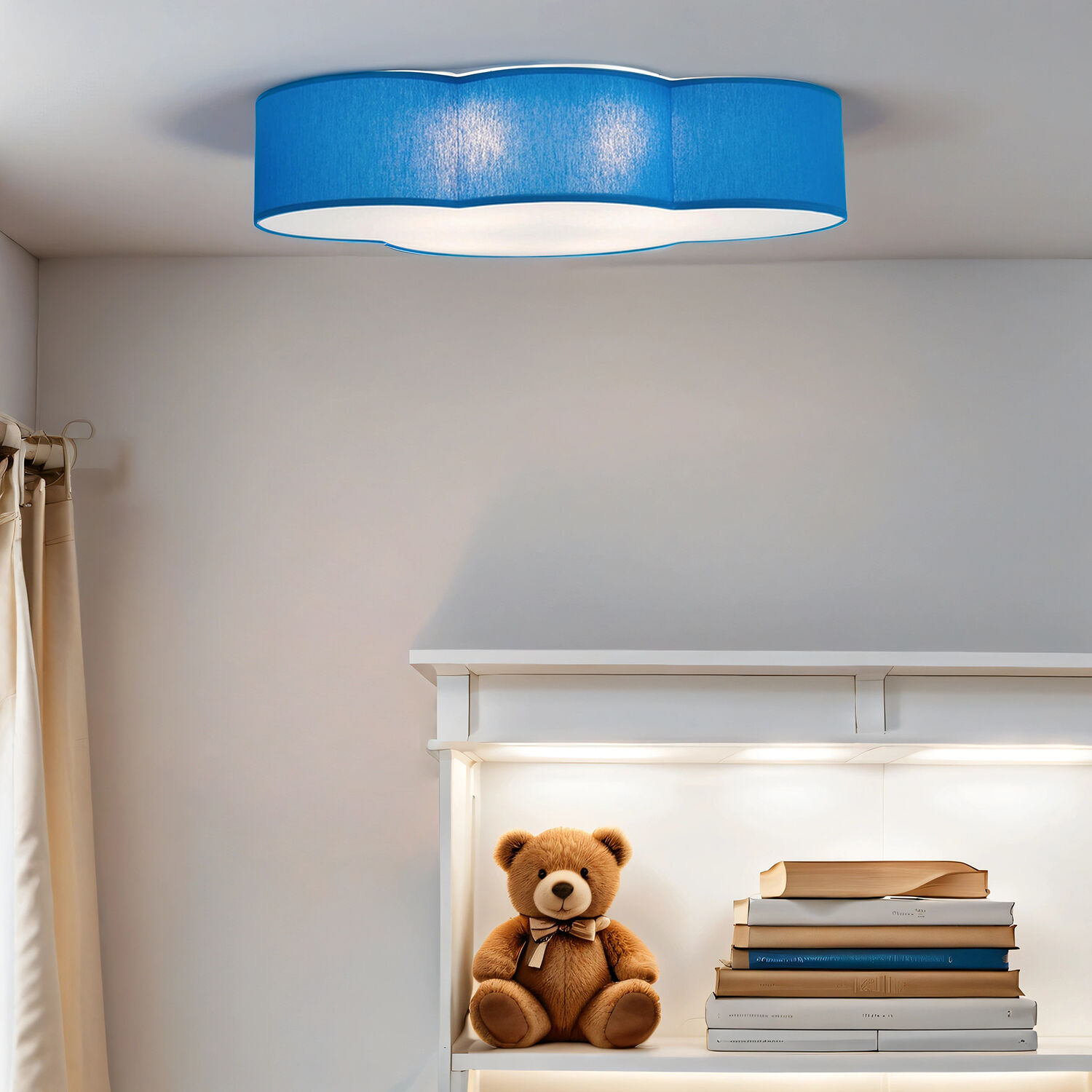 Lampe de plafond pour enfants Nuage bleu 4-flmg mignon