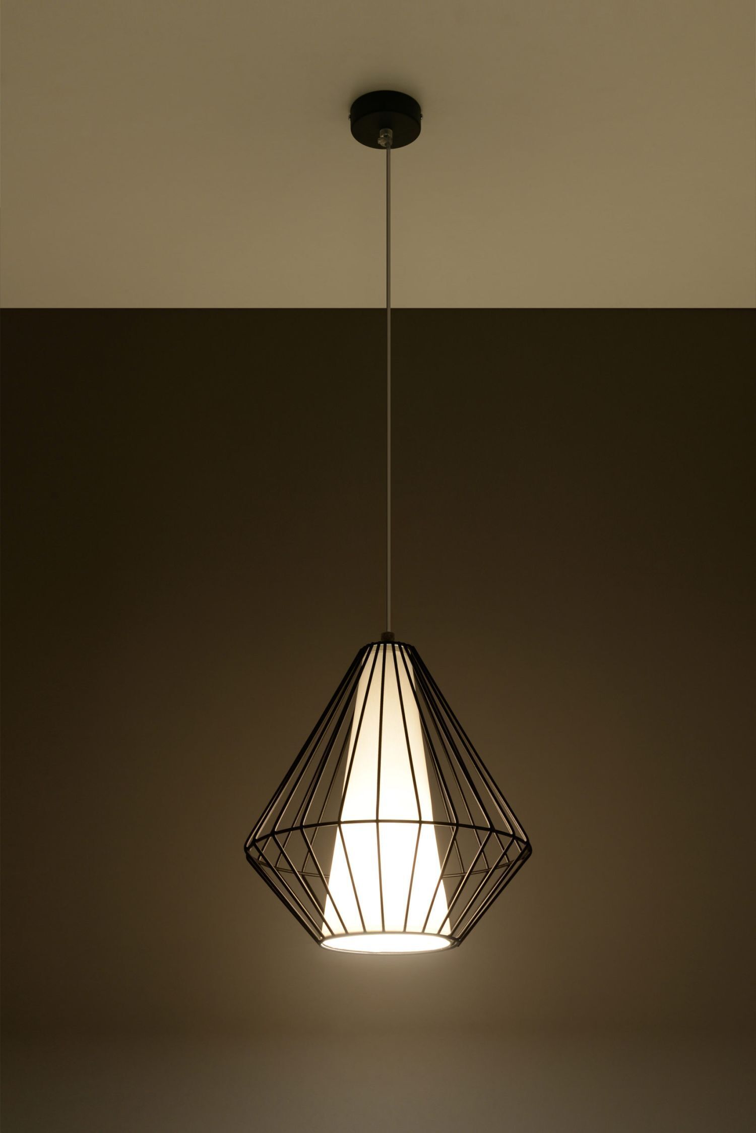 Lampe à suspendre Noir Blanc Géométrique Ø 28 cm Moderne E27
