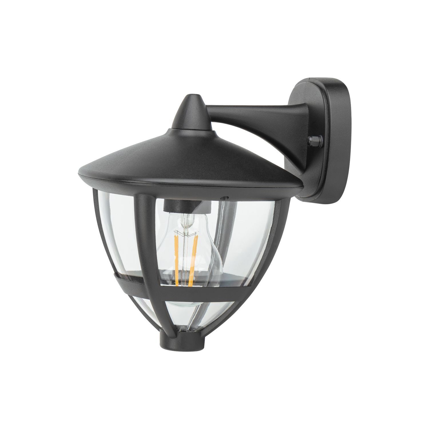 Applique murale extérieure IP44 E27 noir H : 23 cm décoratif