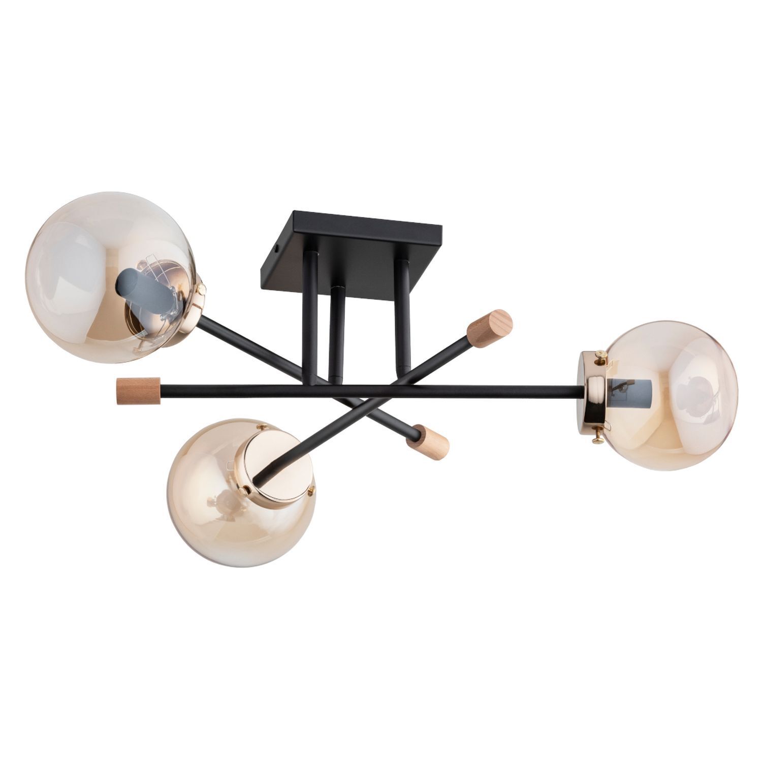 Deckenleuchte Metall Rauchglas 70 cm breit E14 LIRIA Lampe, Badezimmer, Drinnen, Zimmer, Duscharmatur