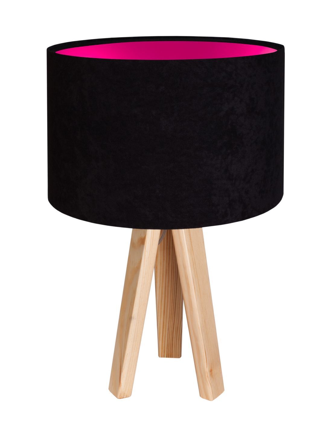 Lampe de table JERRY Noir Rose Rétro Tripode 46cm