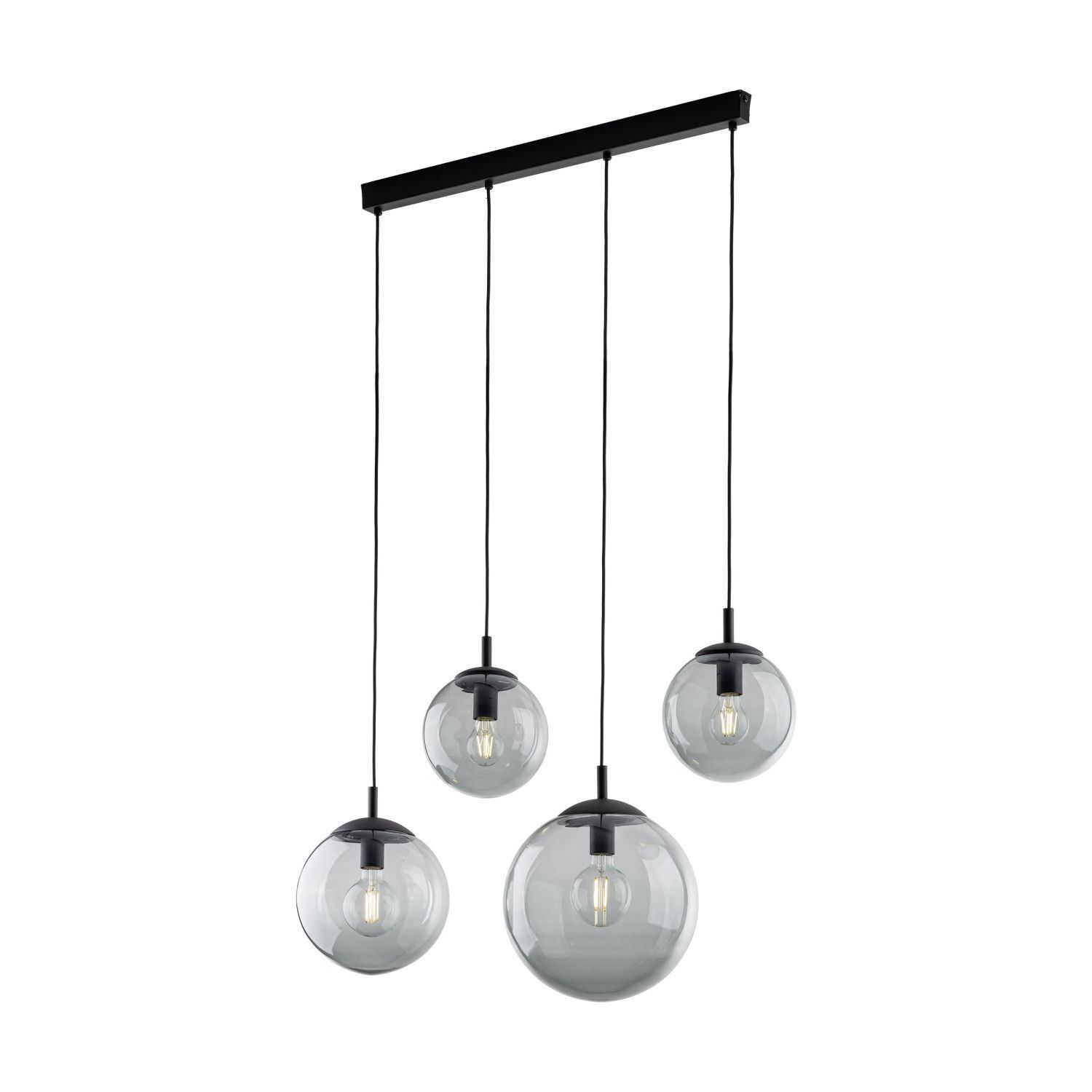 Lampe à suspendre verre fumé métal L : 87 cm H : 140 cm 4x E27