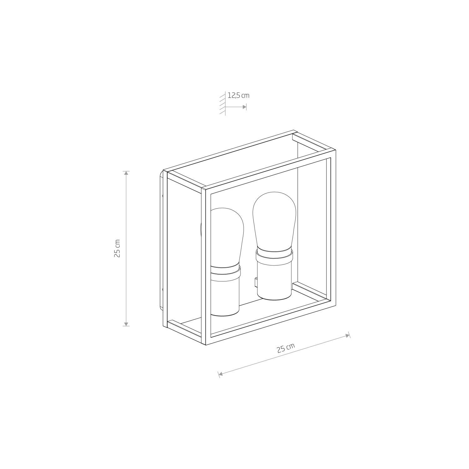 Applique extérieure 2 flammes IP54 graphite E14 verre aluminium