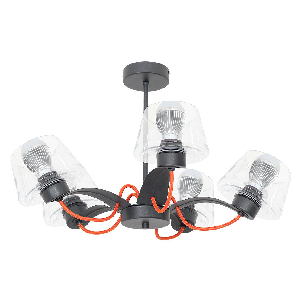 Plafonnier industriel profond E27 en rouge Leuchter, Lampe, Deckenventilator, Elektrisches Gerät, Deckenleuchte