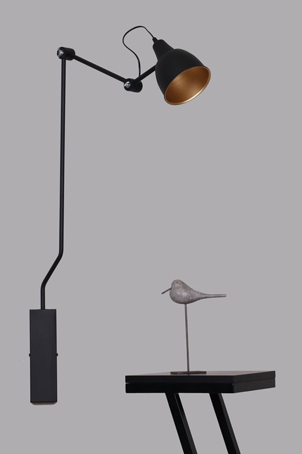 Applique murale noire Design moderne Lampe de lecture murale