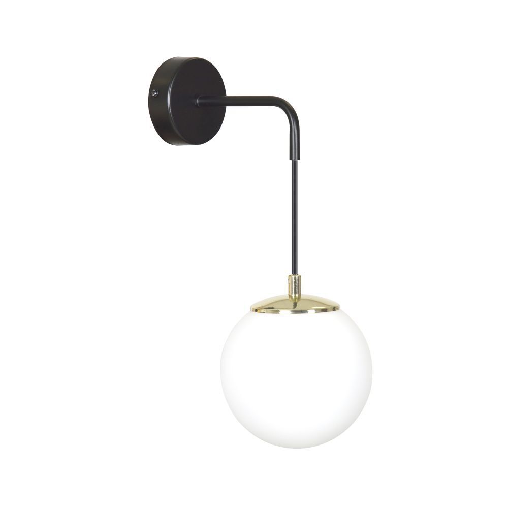 Wandlampe Glas Kugel Schirm Schwarz Weiß Modern E27 Drinnen, Zimmer, Duscharmatur, Lampe, Leuchte