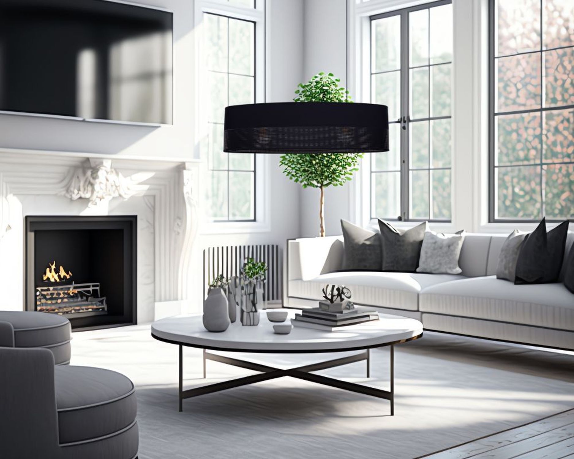 Kaffeetisch, Tabelle, Wohnzimmer, Kamin, Couch