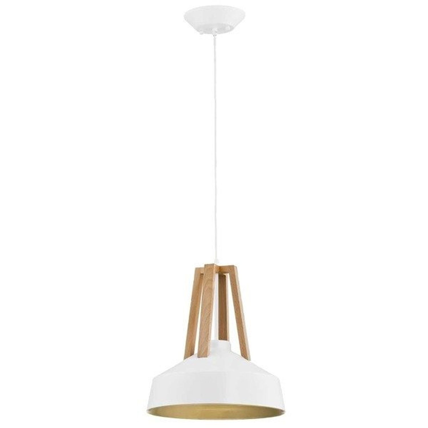 Hängelampe, Schirm, Holz, Weiß, Moderne