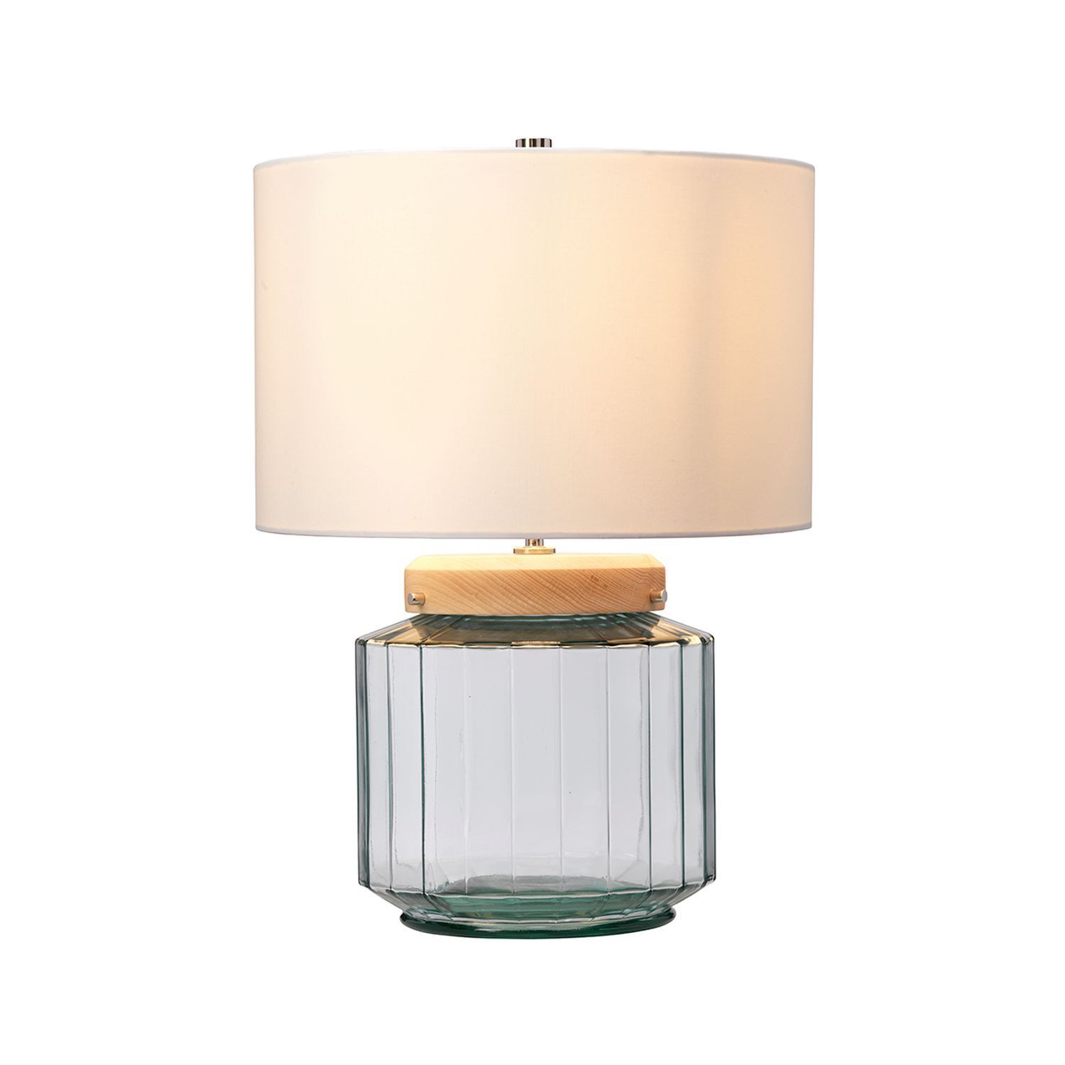 Lampe de table verre tissu design rétro hauteur 51 cm LADINA