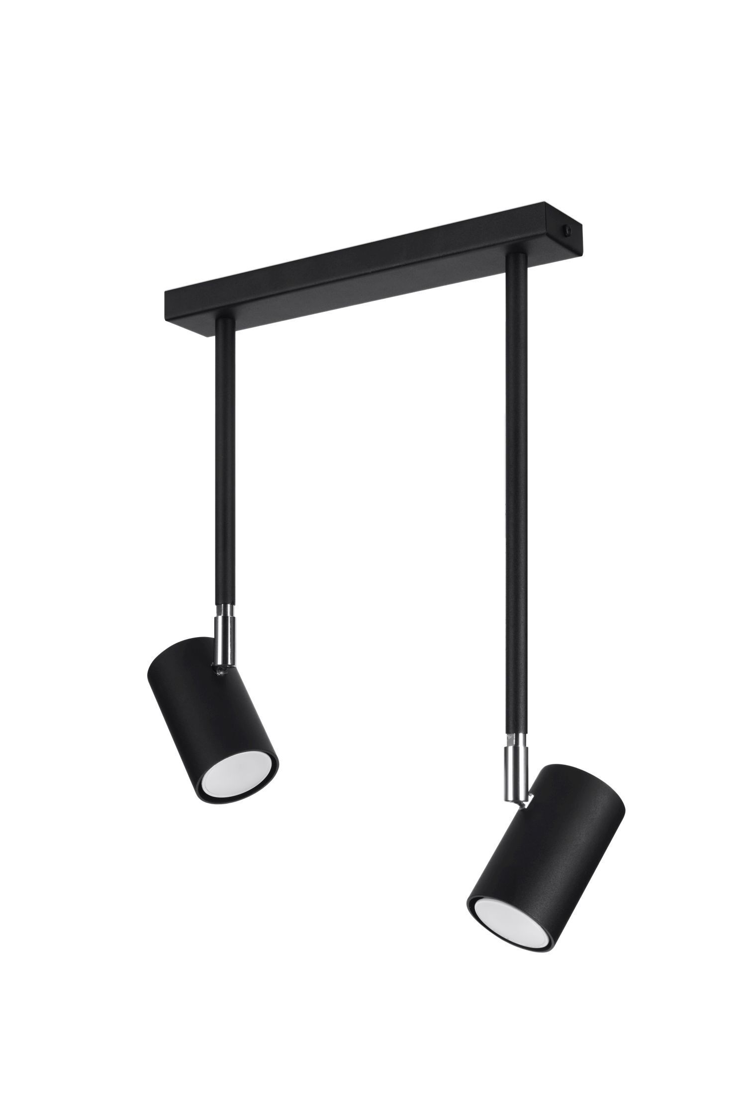 Spot métal 2 flammes orientable noir GU10