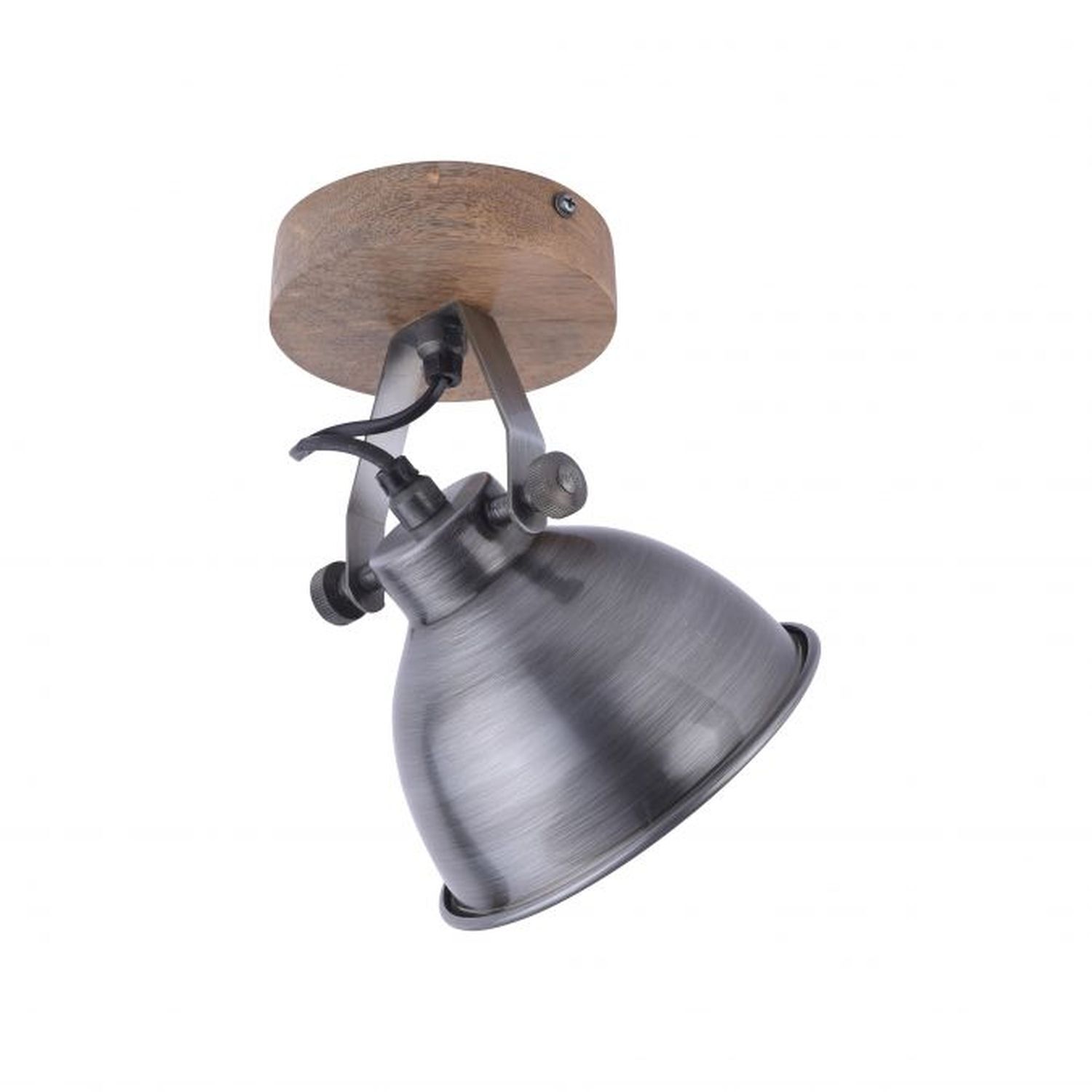 Spot mobile de plafond bois métal E14 Industrial Beleuchtung