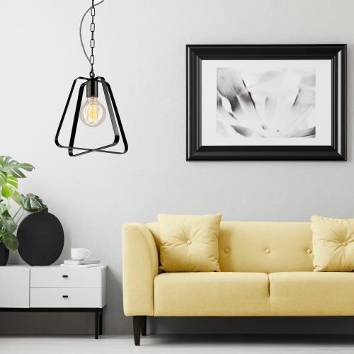 Noir Lampe suspendue Métal Design Table à manger