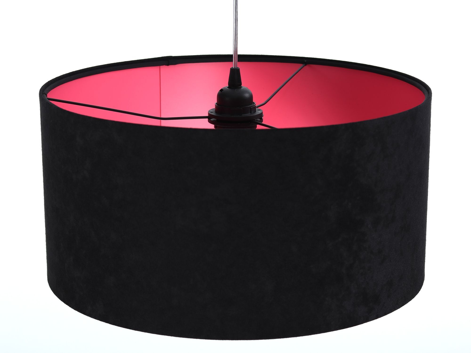 Suspension ronde Blanc Noir Rose Rétro Tissu