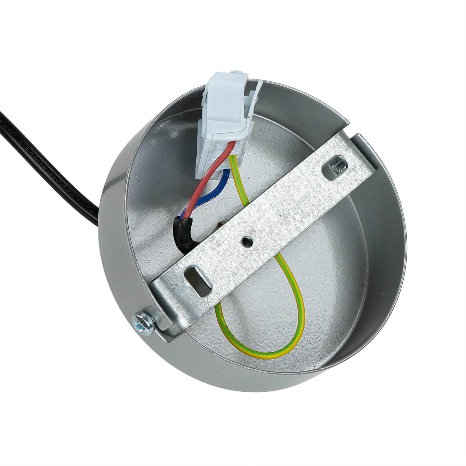 Lampe à suspendre métal rond rétro chrome abat-jour sphérique