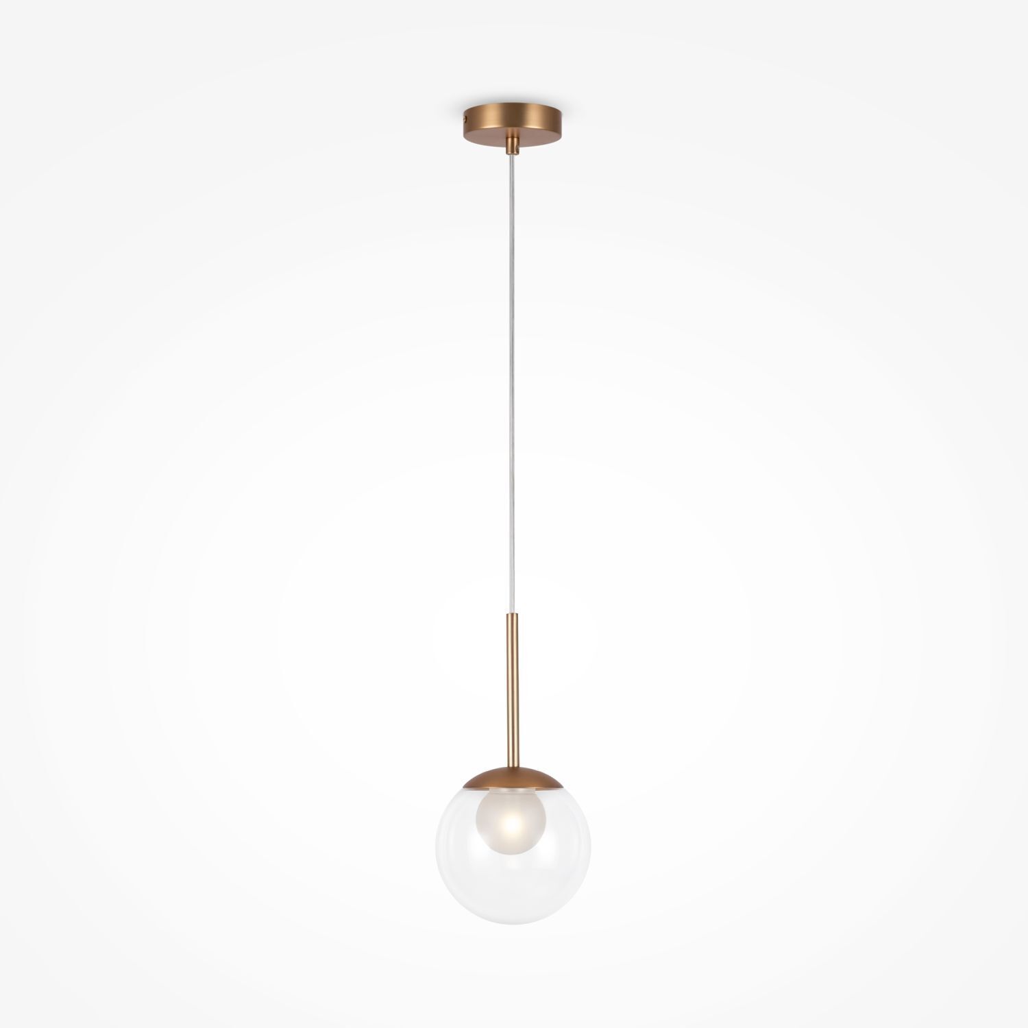Lampe à suspendre métal verre D : 15 cm rond H : max. 334 cm G9