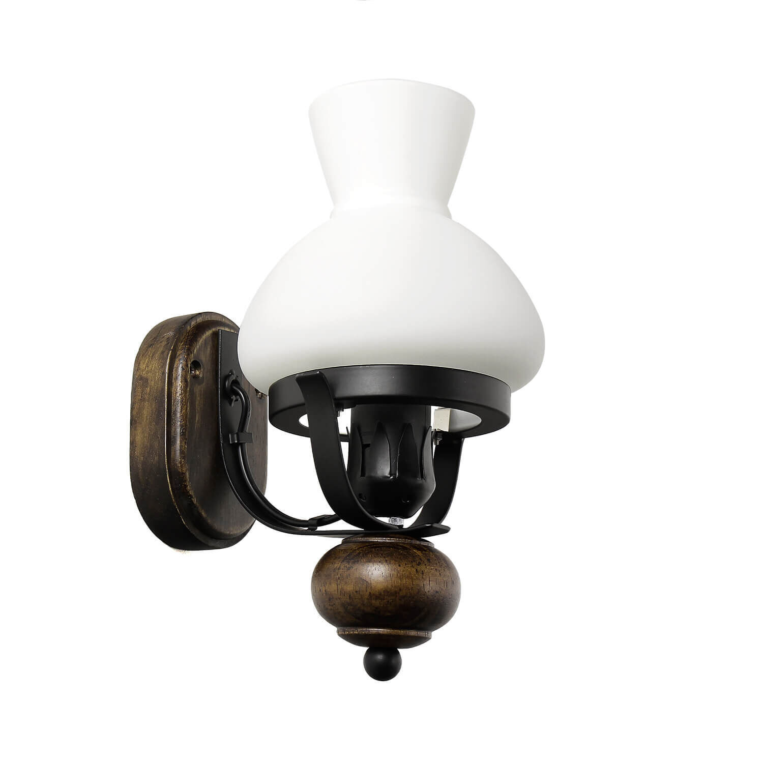 Applique rustique bois verre E27 style campagnard Leuchte, Lampe, Bronze, Leuchter