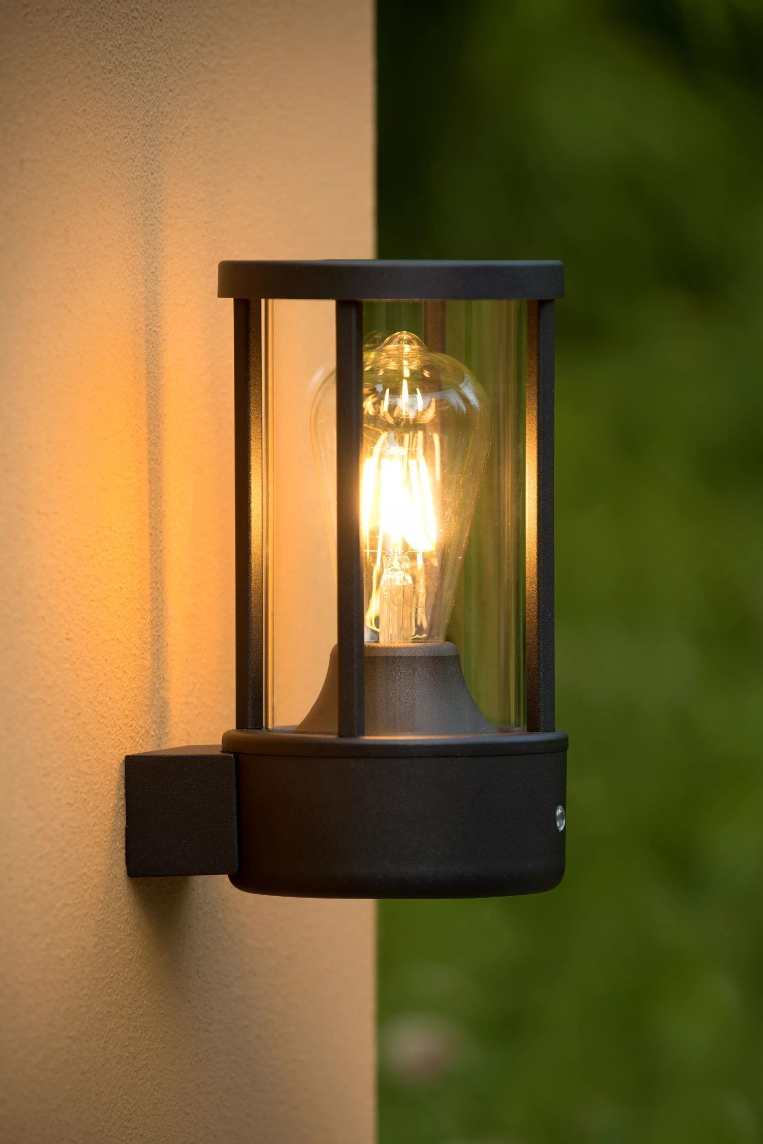 Wandlampe mit Sensor Aluminium Glas Anthrazit IP44 E27 Lampe