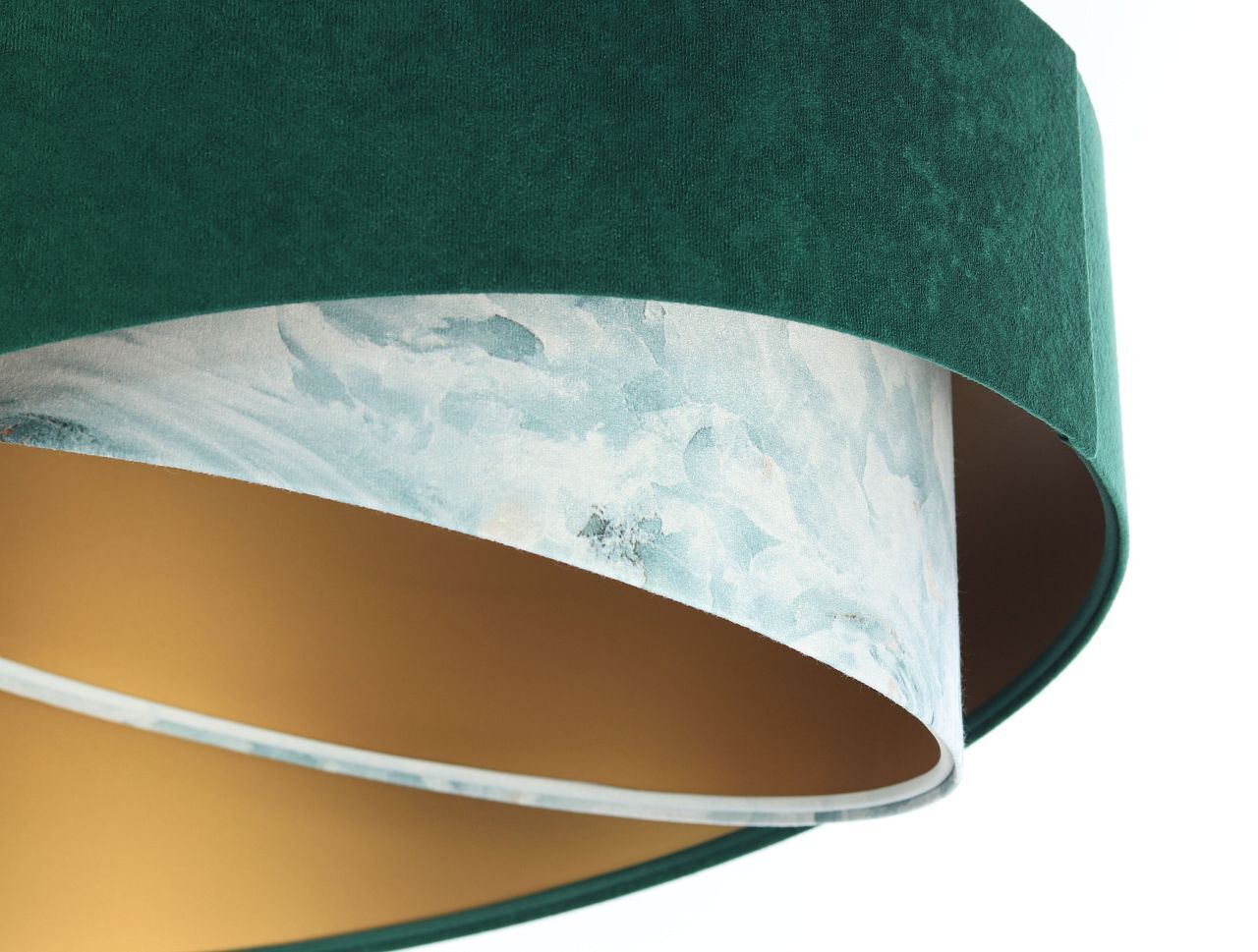Suspension Tissu Ø 50 cm Aspect velours E27 Vert Bleu Or Lampe, Lampenschirm