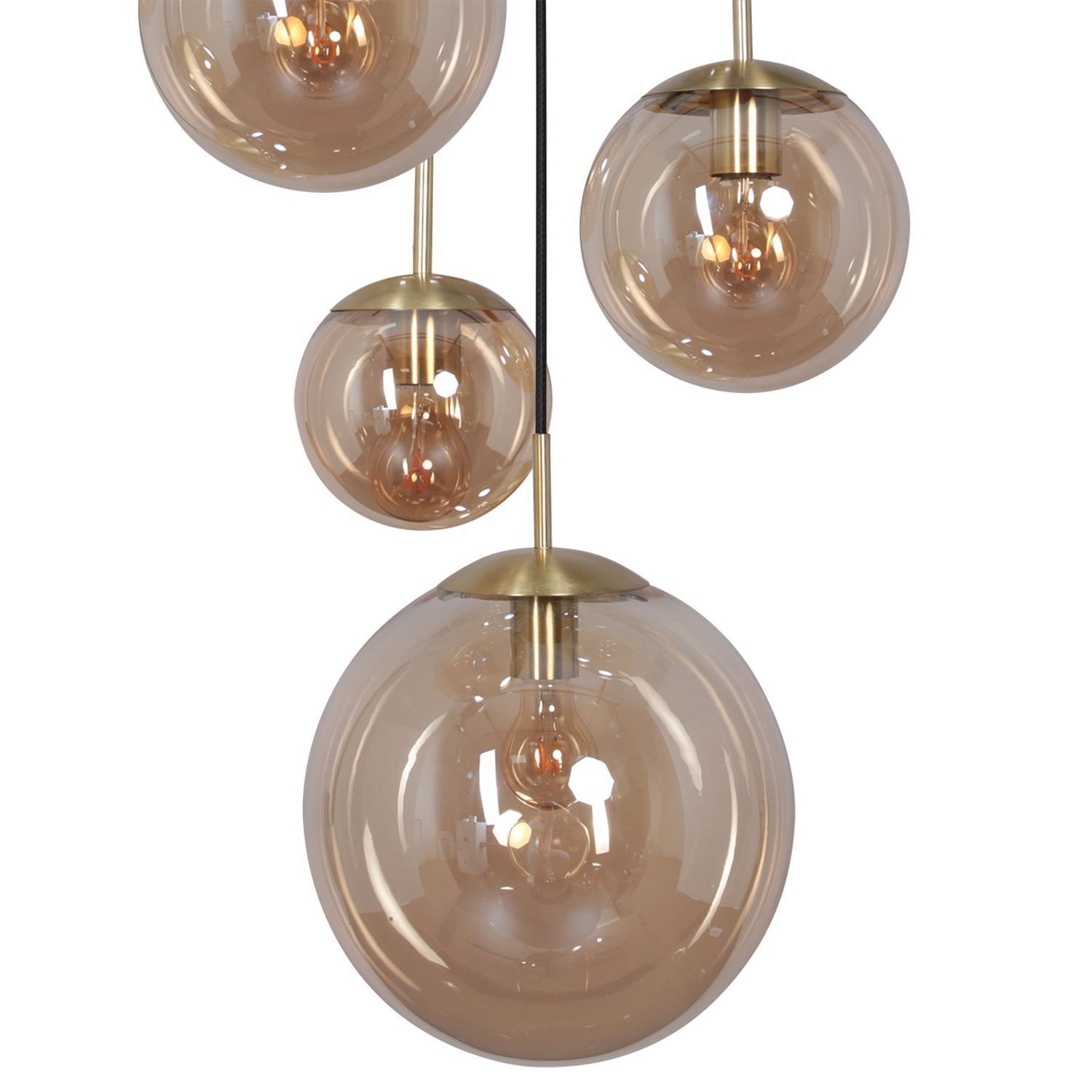 Suspension ronde verre en ambre Ø60 cm E27 Moderne