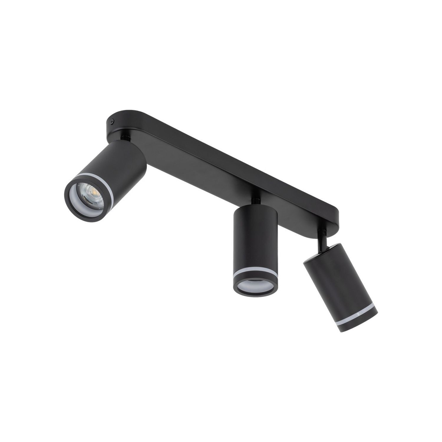 Projecteur de plafond 3 flammes noir 55 cm long métal GU10