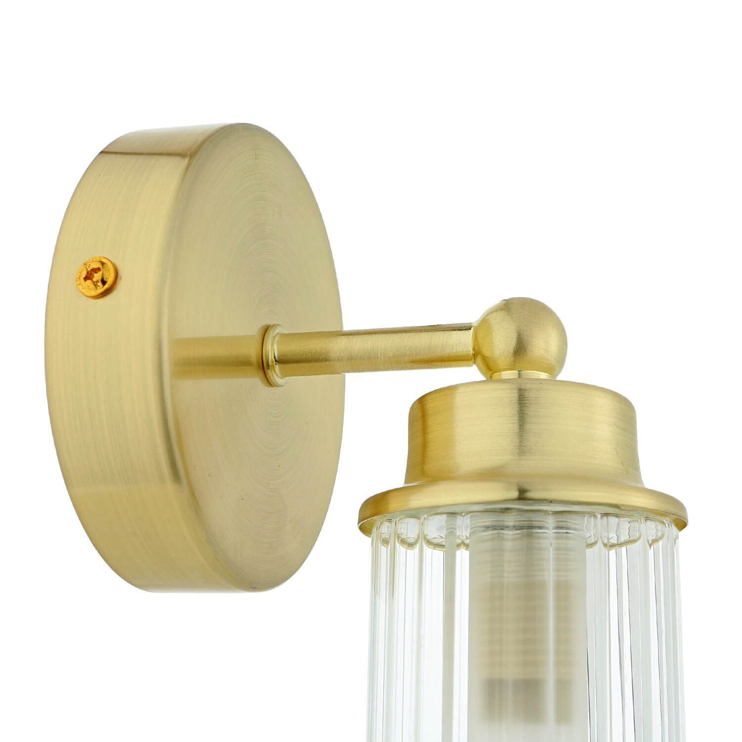 Applique en métal Abat-jour en verre G9 IP44 L:10 cm en laiton Leuchte, Bronze