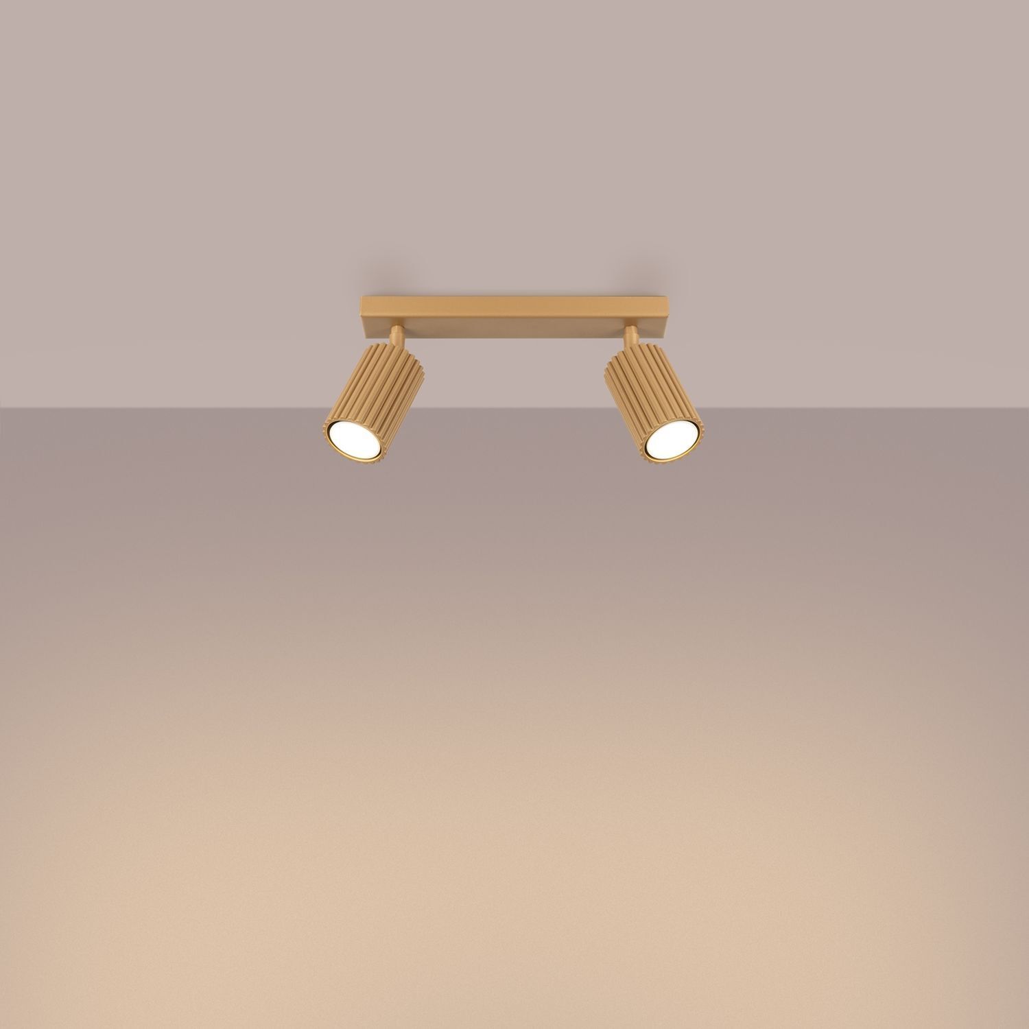 Spot de plafond doré à 2 flammes GU10 L : 30 cm orientable