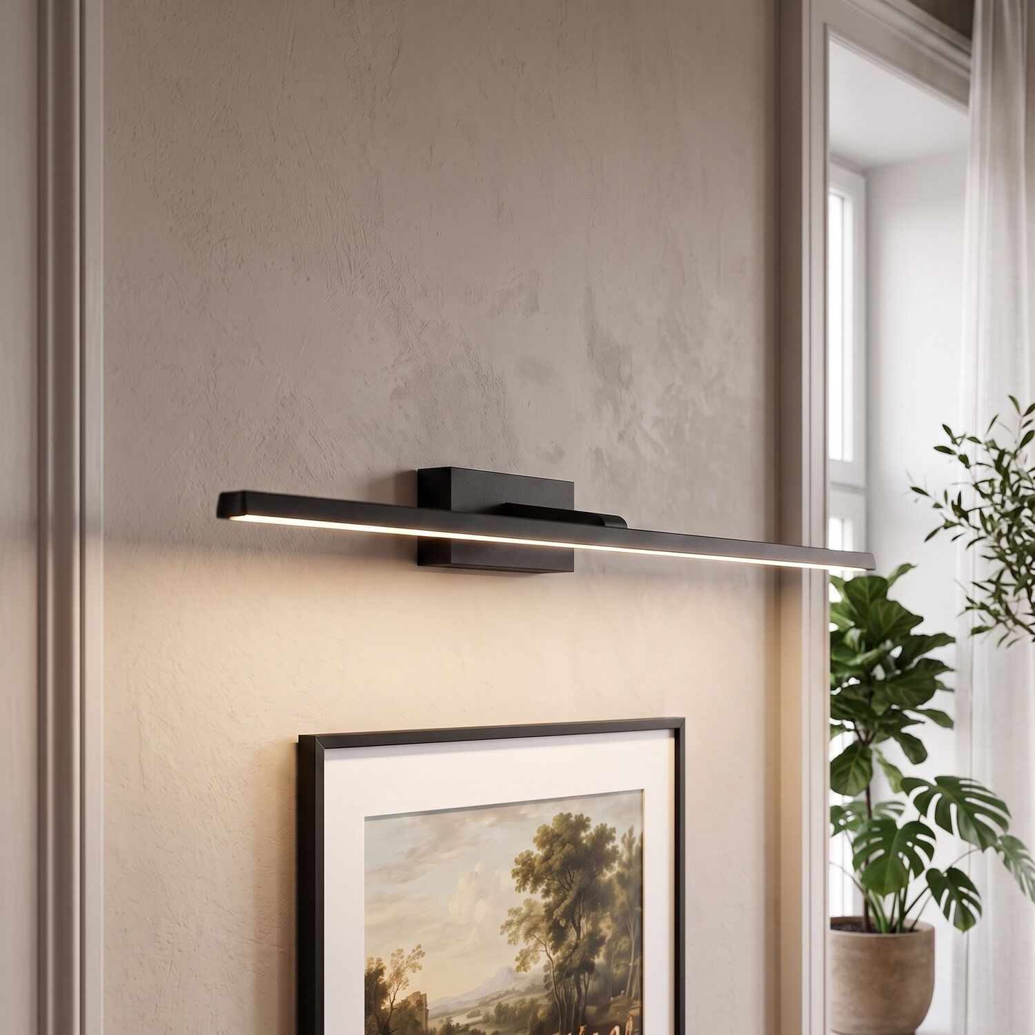 le93422-wandlampe-wohnzimmer-flur-innen-metall-kunststoff-zeitlos-ip20-schwarz-01 Wandlampe, Bildschirm, LED-Lampe, Wandbeleuchtung, Schwarz