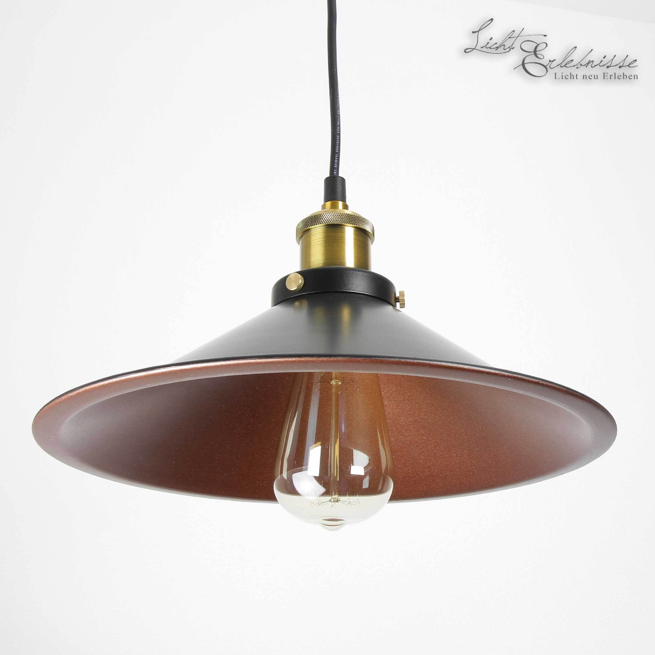 Suspension industrielle DOVER Ø30cm noir cuivre Leuchte, Lampe, Deckenventilator, Gerät, Elektrisches Gerät