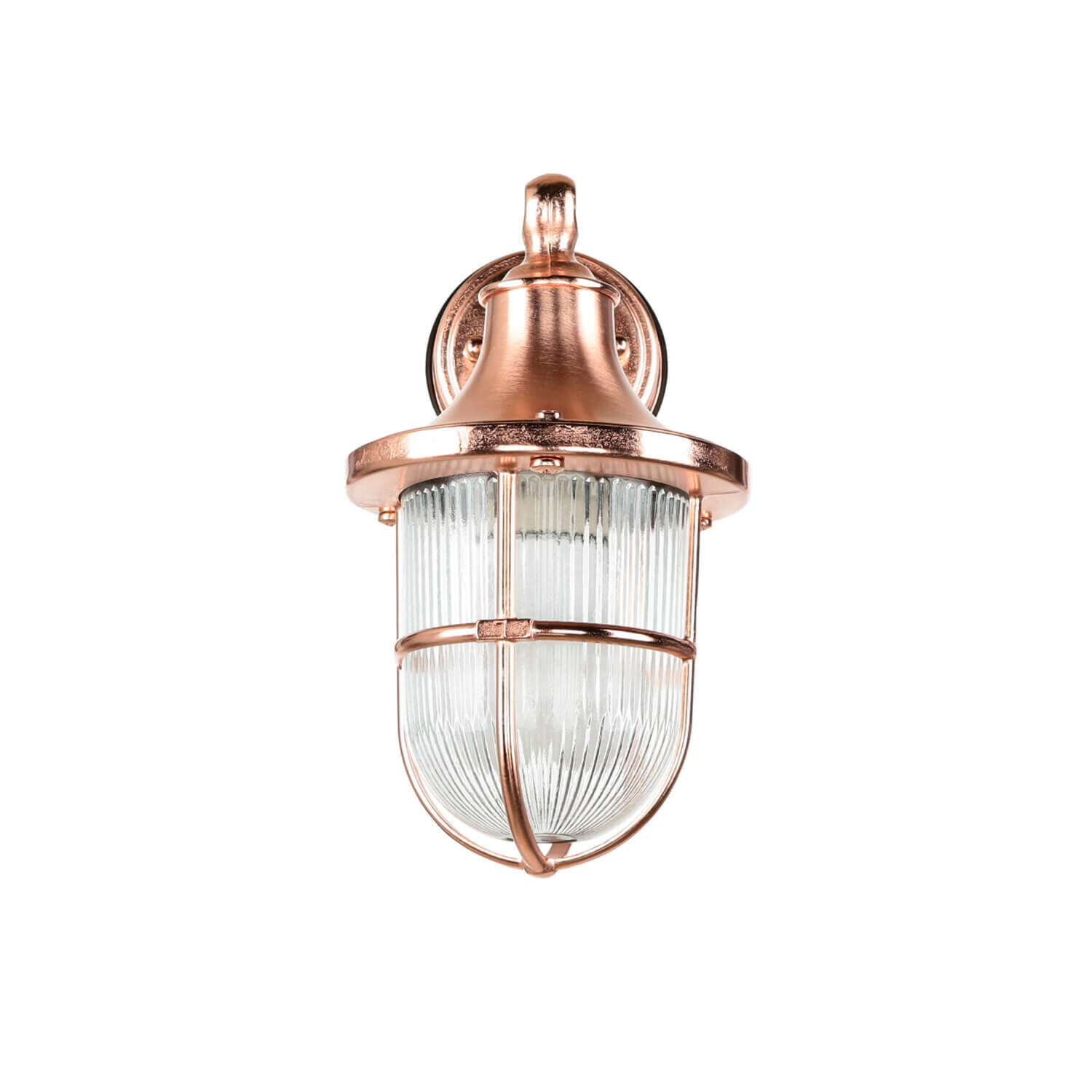 Lampe d'extérieur murale E27 IP64 en cuivre verre laiton Maritim