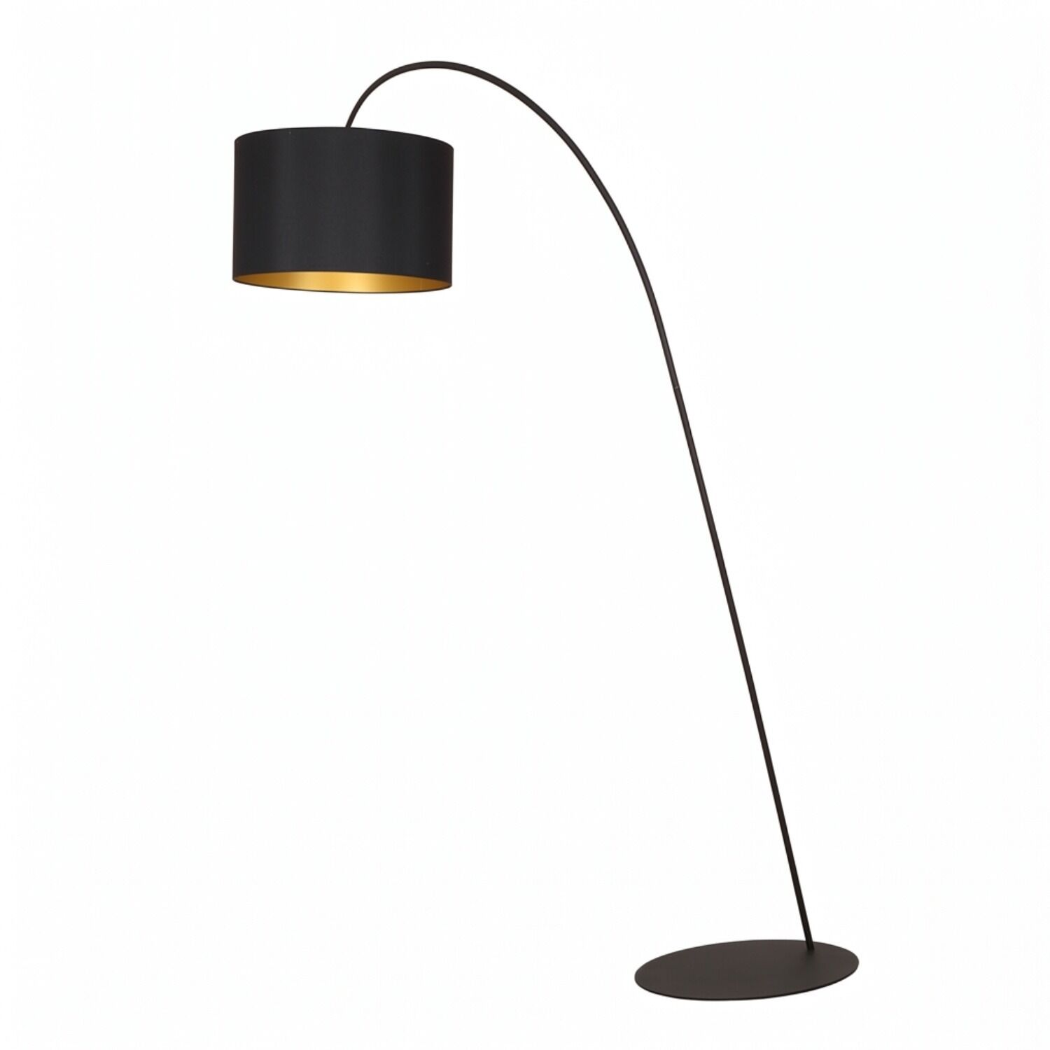 fußbodenleuchte, bogenlampe, schwarz, metall, verstellbar