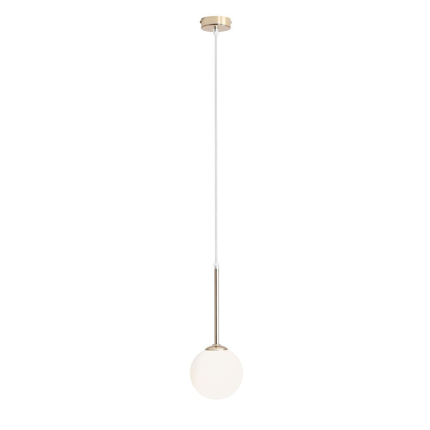 Lampe à suspendre sphère verre E14 Ø14 cm rond en or blanc