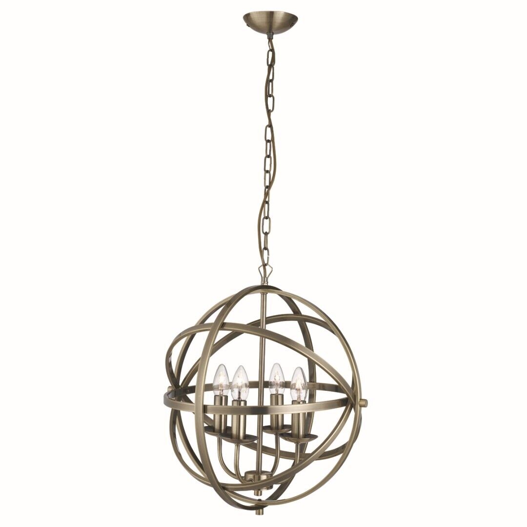 Lampe à suspendre en bronze 4-flmg