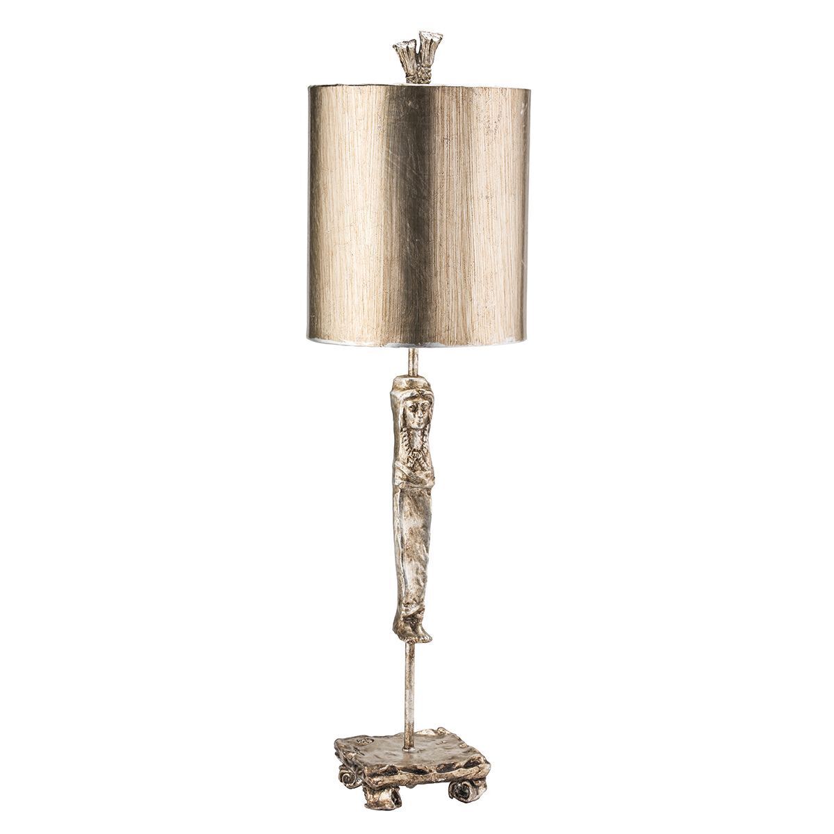 Lampe de table MAYNILD feuille d'argent 71 cm de haut élégante