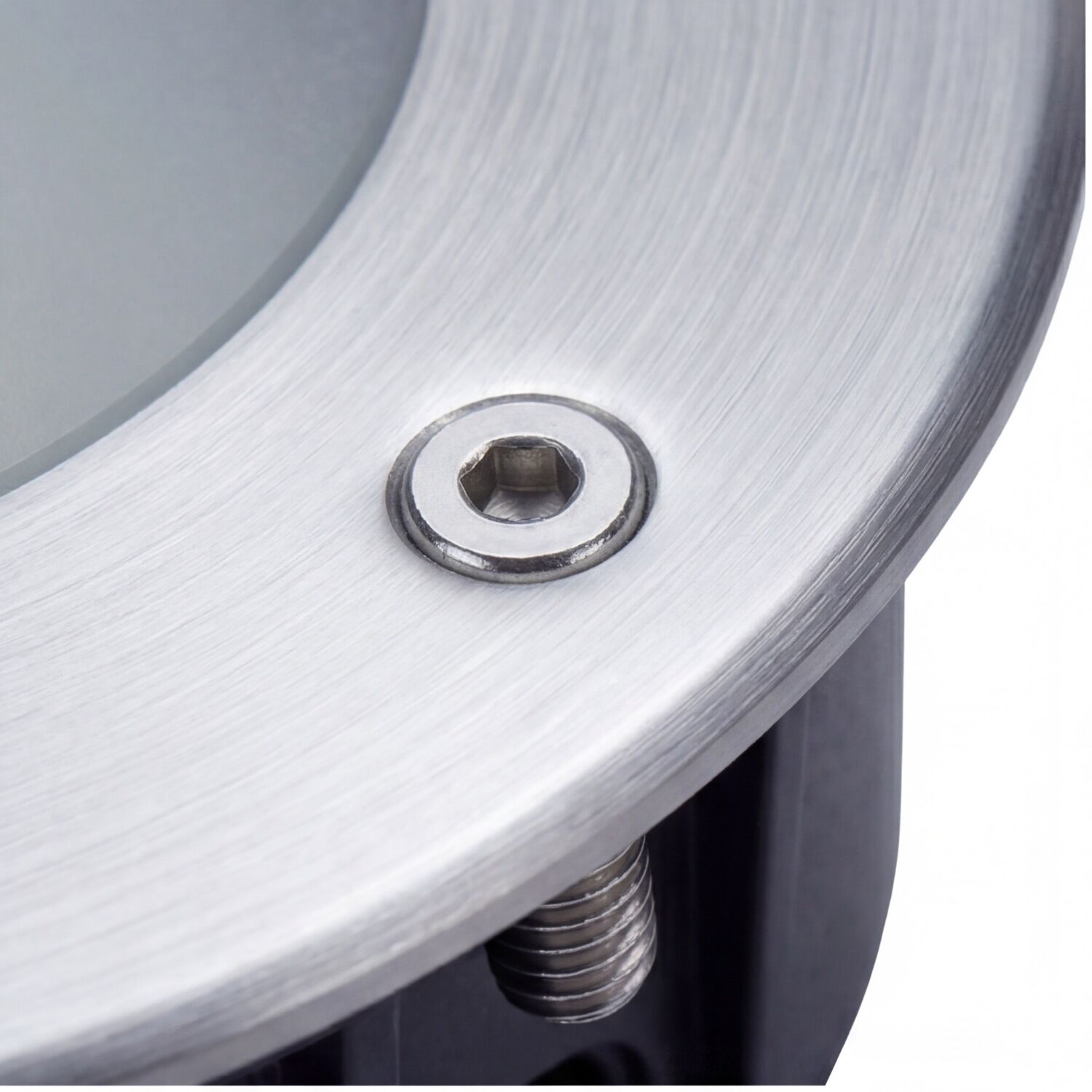 LED Einbaustrahler Aluminium IP67 rund Ø12 cm Nickel metal, gebürstet, Schraube, Montage, rund