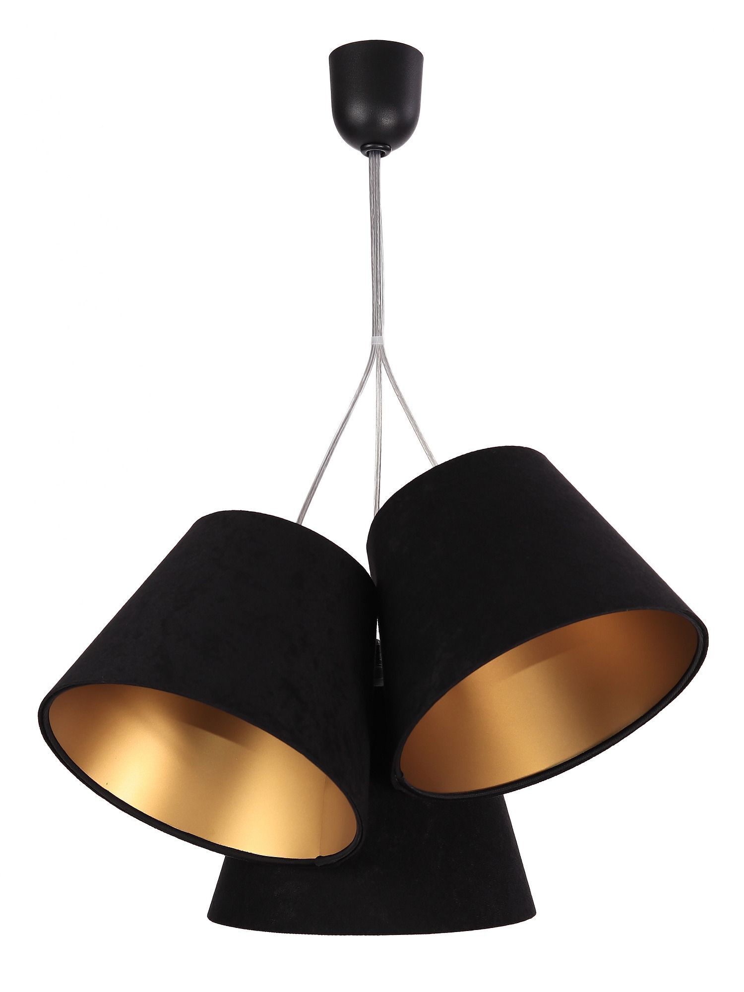 Lampe à suspendre JOCY Noir Or Rétro Salle à manger Tissu
