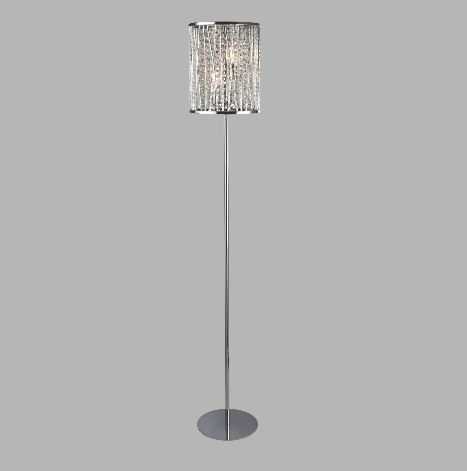 Lampadaire Cristal Métal H : 152 cm Chrome Clair 2x E14