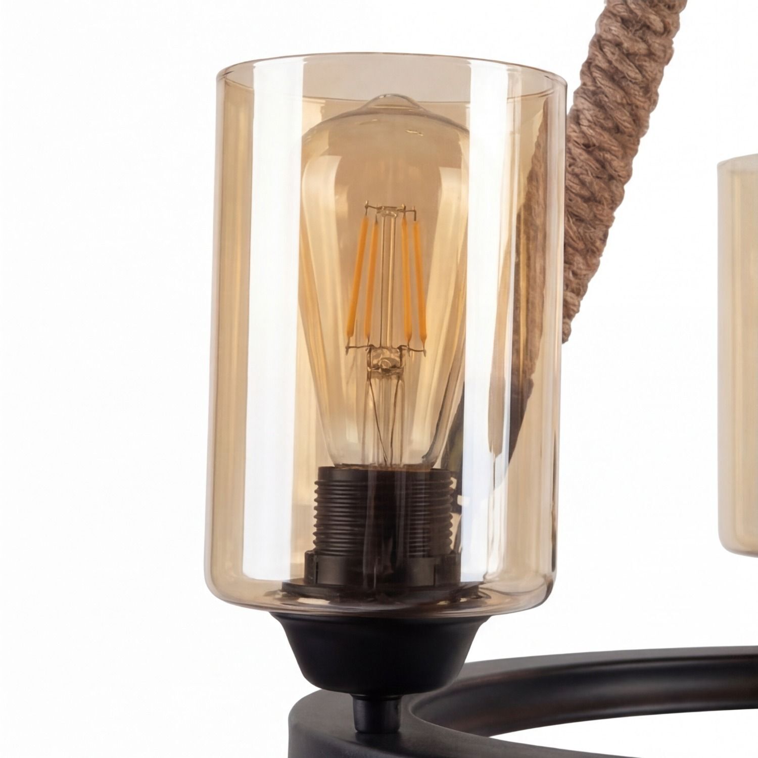Kronleuchter Metall Rauchglas E27 B: 45 cm 3-flammig Glühbirne, Energiesparlampe, Edison-Tealicht, Glasfassung, Wandlampe