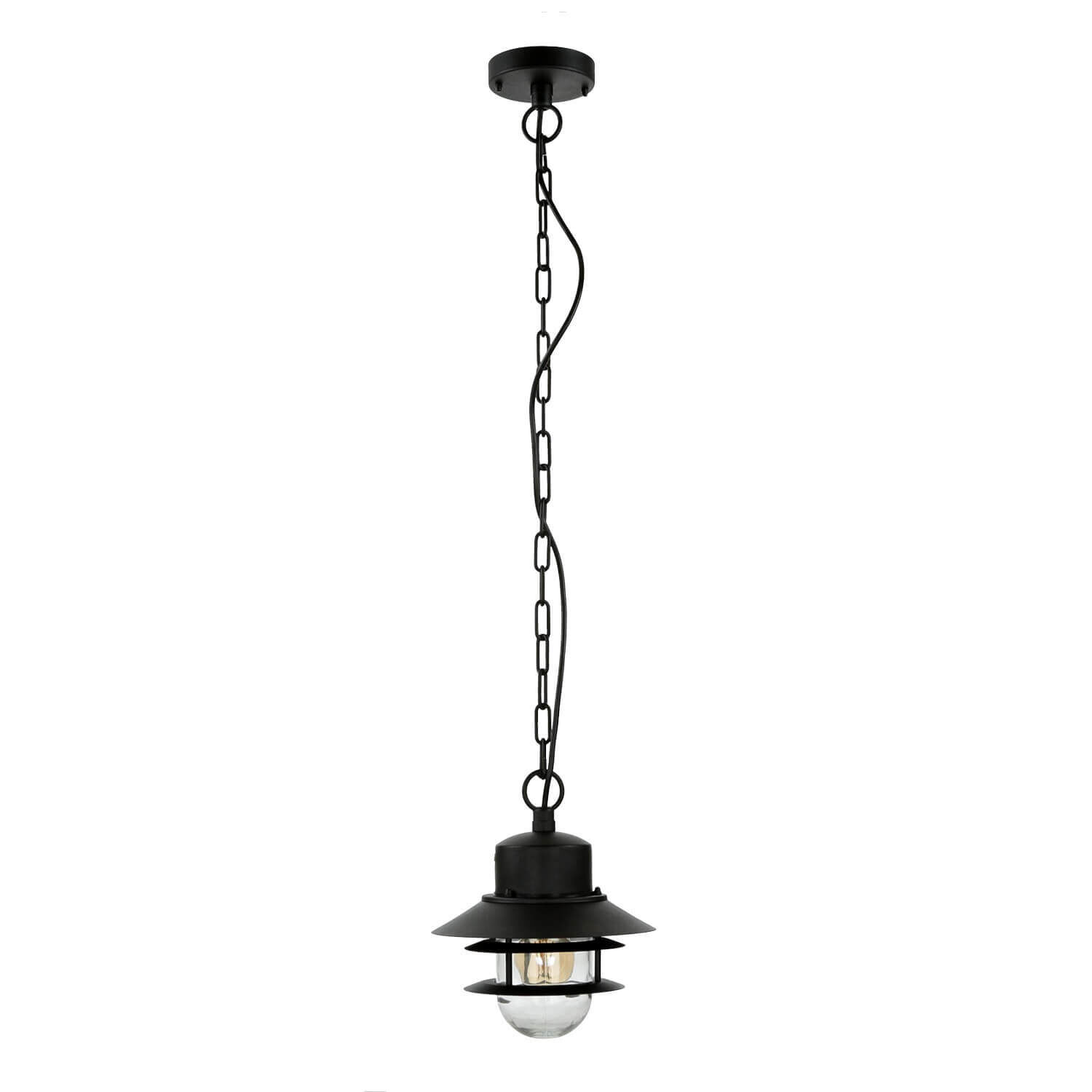 Lampe d'extérieur IP44 E27 noir verre inox Maritim Lampe, Kronleuchter
