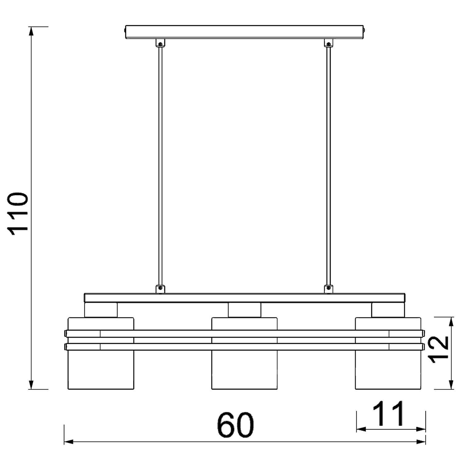 Suspension en métal noir laiton L:60 cm élégant